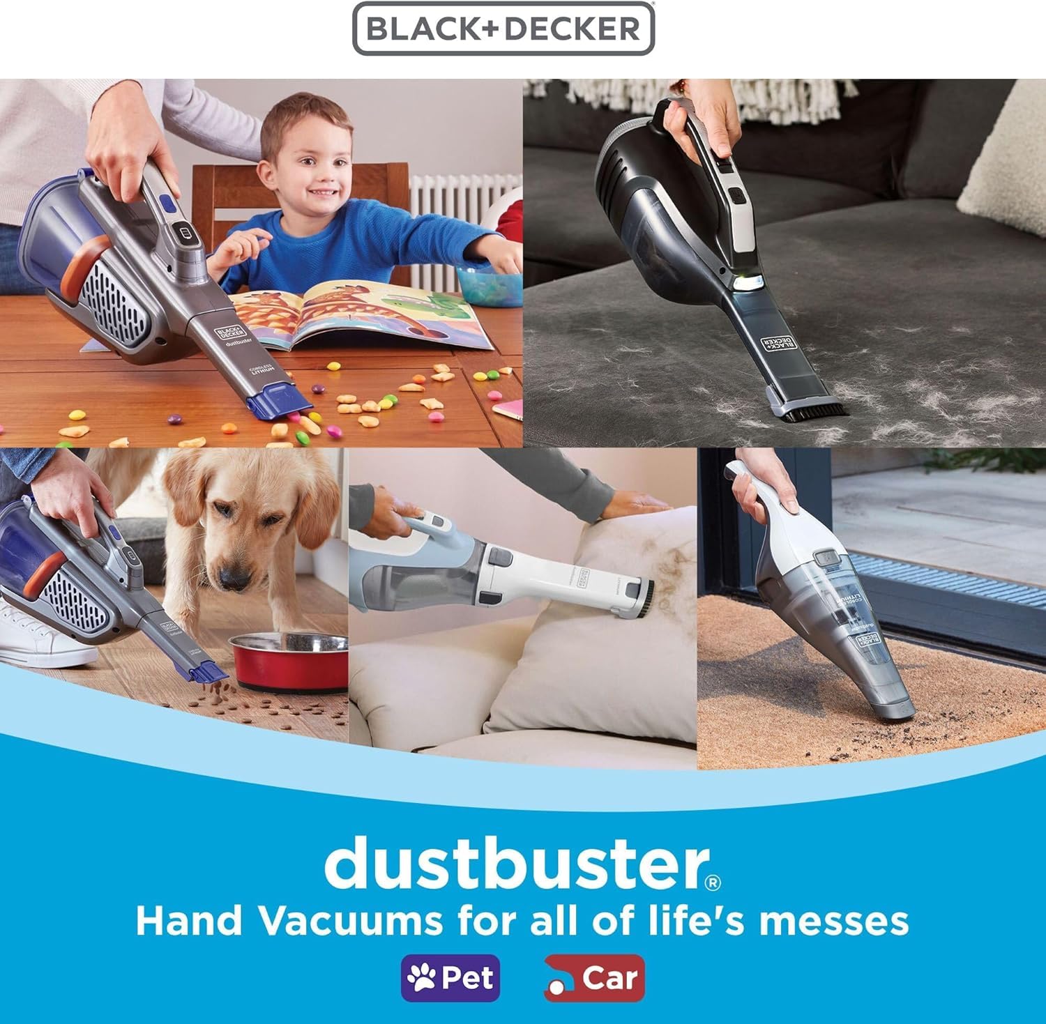BLACK+DECKER dustbuster Cordless Handheld Vacuum, Portable Car Vacuum Cordless Rechargeable, Wall Mount, Strong Suction QuickClean (HNVC215B10) view 9
