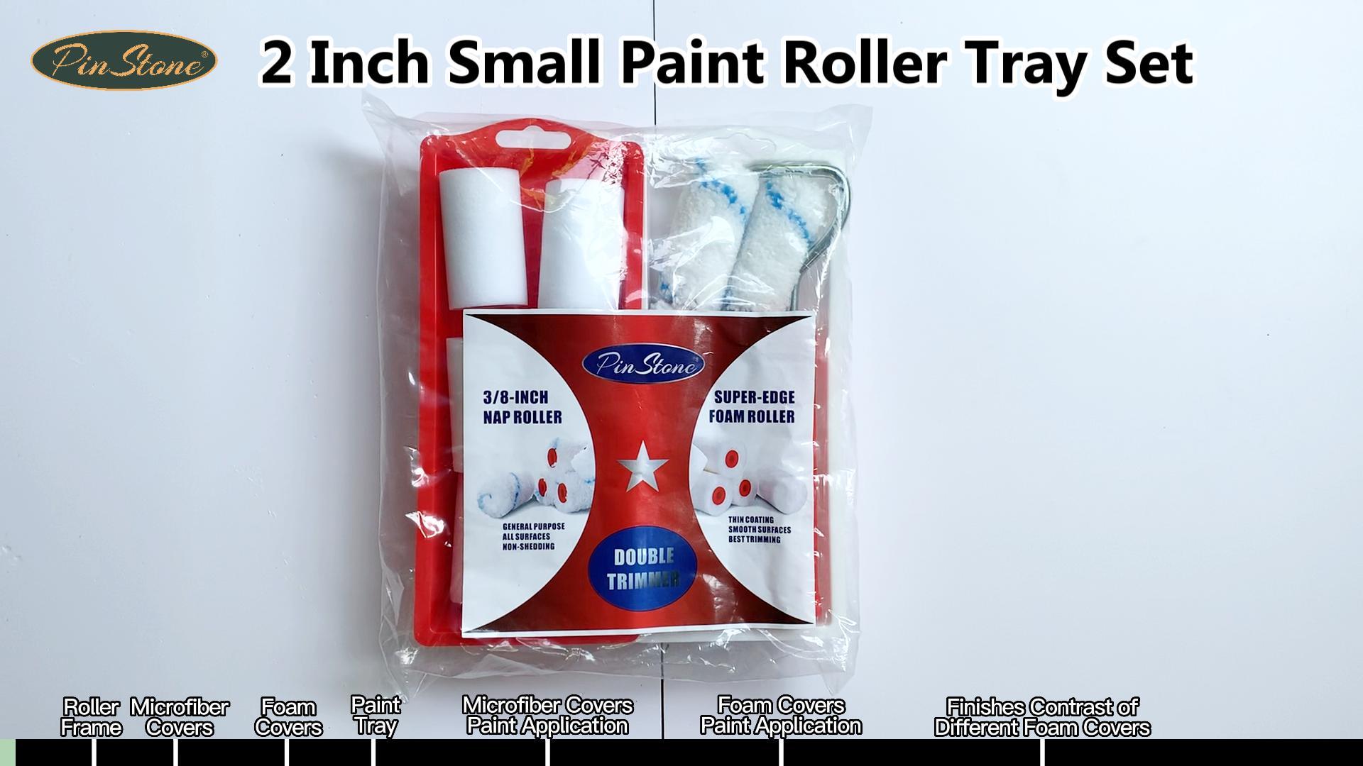 CRASPIRE 28pc Mini Paint Roller Set - 2 Inch Small Roller Brush Kit For Walls, Cabinets & Touch-Ups