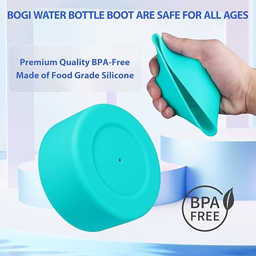 Miniatura 4 de BOGI Paquete de 2 fundas protectoras de silicona para botella de agua deportiva de 20 a 40 onzas, sin BPA, antideslizante, funda de silicona con un