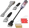ABN Razor Blade Scraper 4-Piece Tool Set PLUS Replacement Blades – Glass Car Windshield Window Adhesive Decal Remover