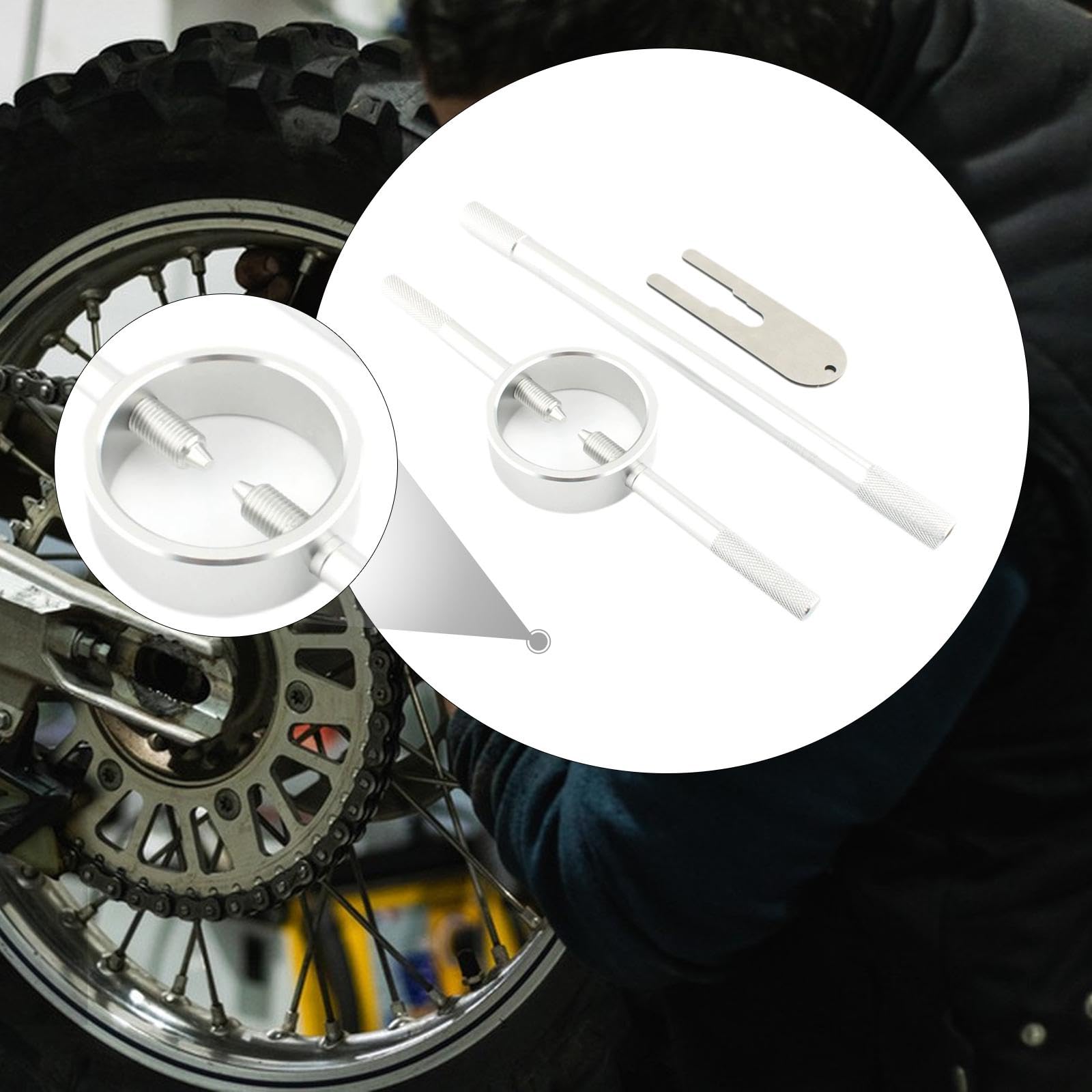 Compressore Molla Forcella Set Riparazione Motore Kit Attrezzi Valvole Strumento Lega di Alluminio Robusto Uso Facile Adatto per Appassiona, Argento