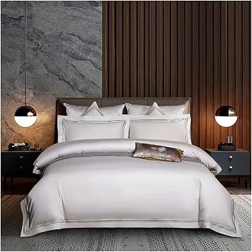 Four-Piece Bedding Set, Deluxe 1000TC Egyptian Cotton Bedding Set 4/6 Piece Double Queen King Size Embroidered Duvet Cover Sheet Pillowcase1,220X240cm 6Pcs