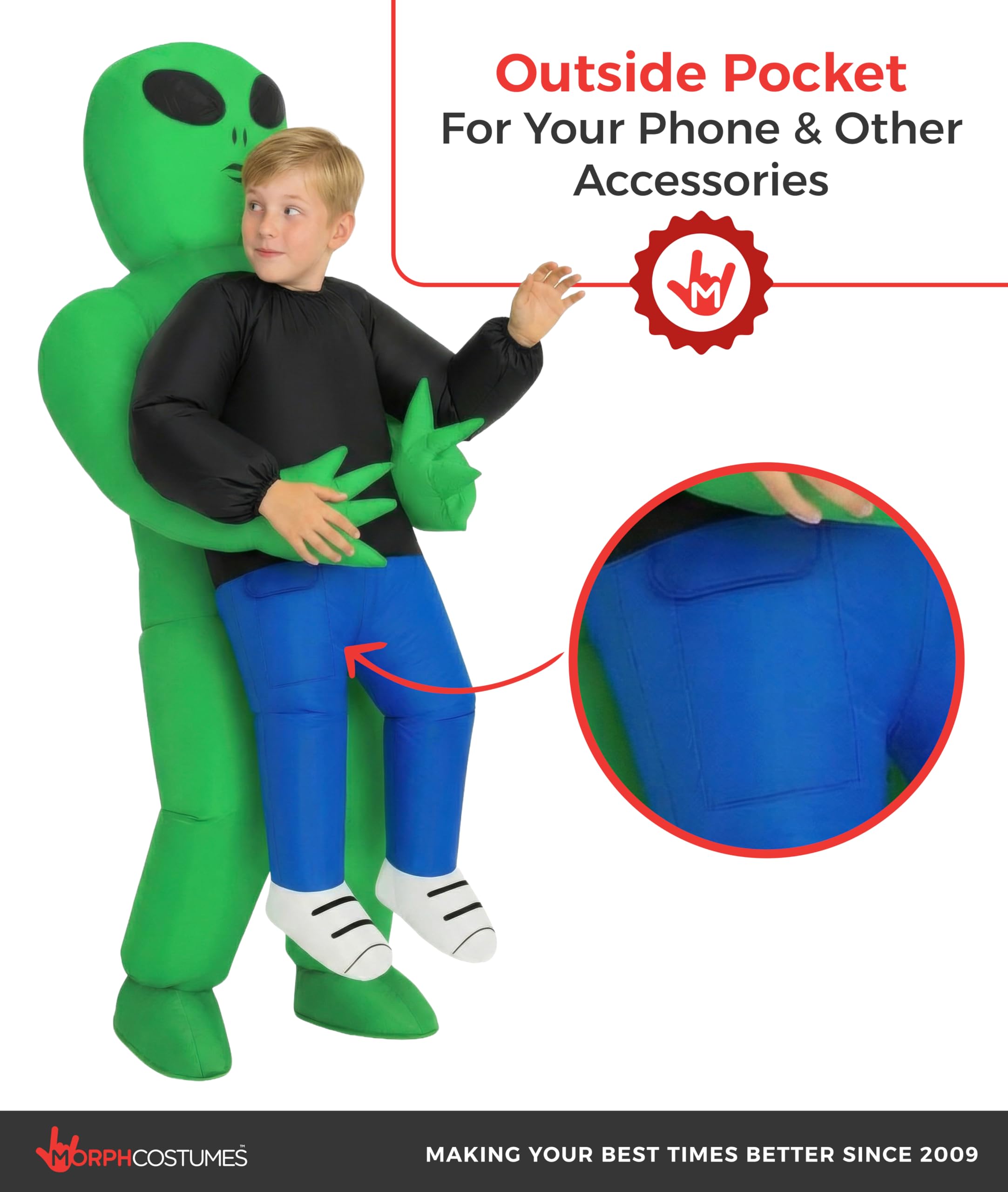 Morph Alien Kostüm Kinder, Karneval Kostüm Alien, Aufblasbares Kostum Kinder, Karneval Kostum Aufblasbar, Faschingskostüme Kind Junge & Mädchen