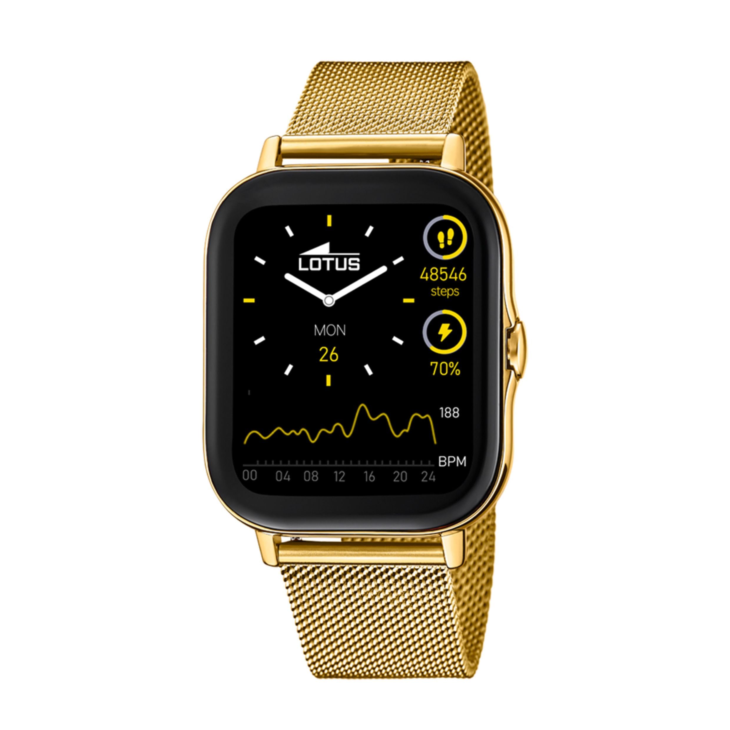 Lotus Uhr Smart Herren | Wasserdicht IP65 50049/1, Musiksteuerung, Schritt- und Kalorienzähler, Sport, Herzfrequenz und Blutdruck