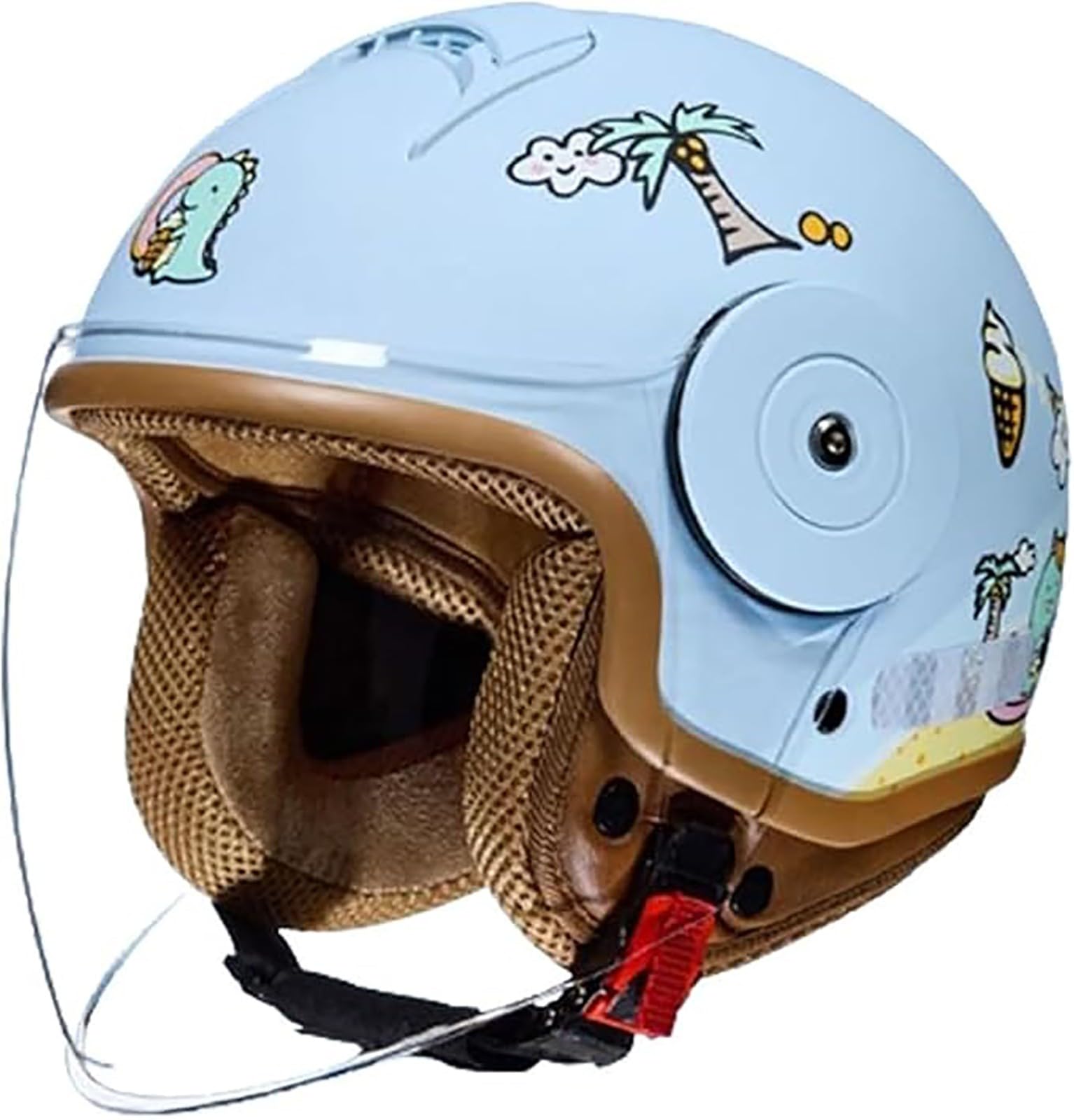 Casque Moto Enfant, Scooter, Jet Avec Pare-sol, Pour Filles Et