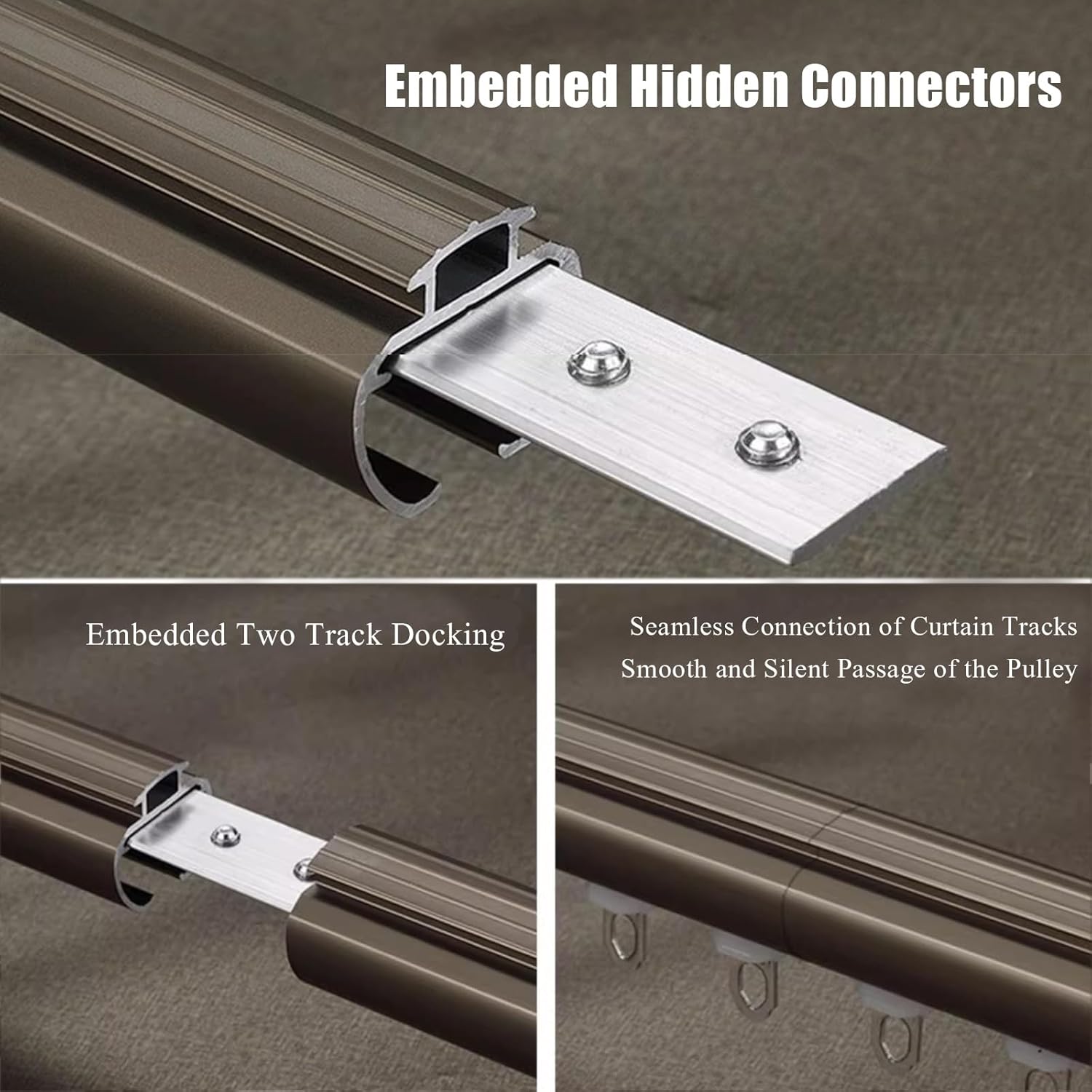 Single/Double Aluminium Curtain Rods for Windows,Heavy Duty Curtain Rail Set with Complete Kits,Wall Mount Curtain Rail System for Living Room Bedroom(A-1.2m/3.9ft,Orange)