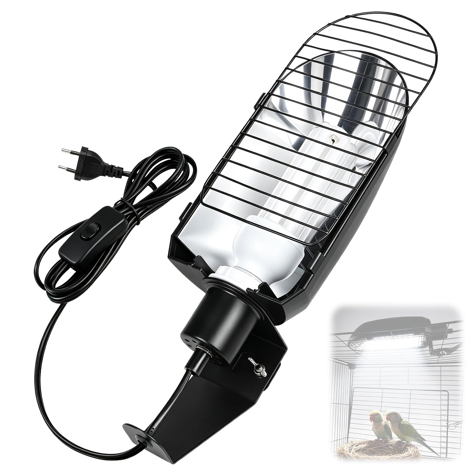 LALAGO Lampada Kit UVB 2.4 Uccelli 20W E27 con Riflettore a U