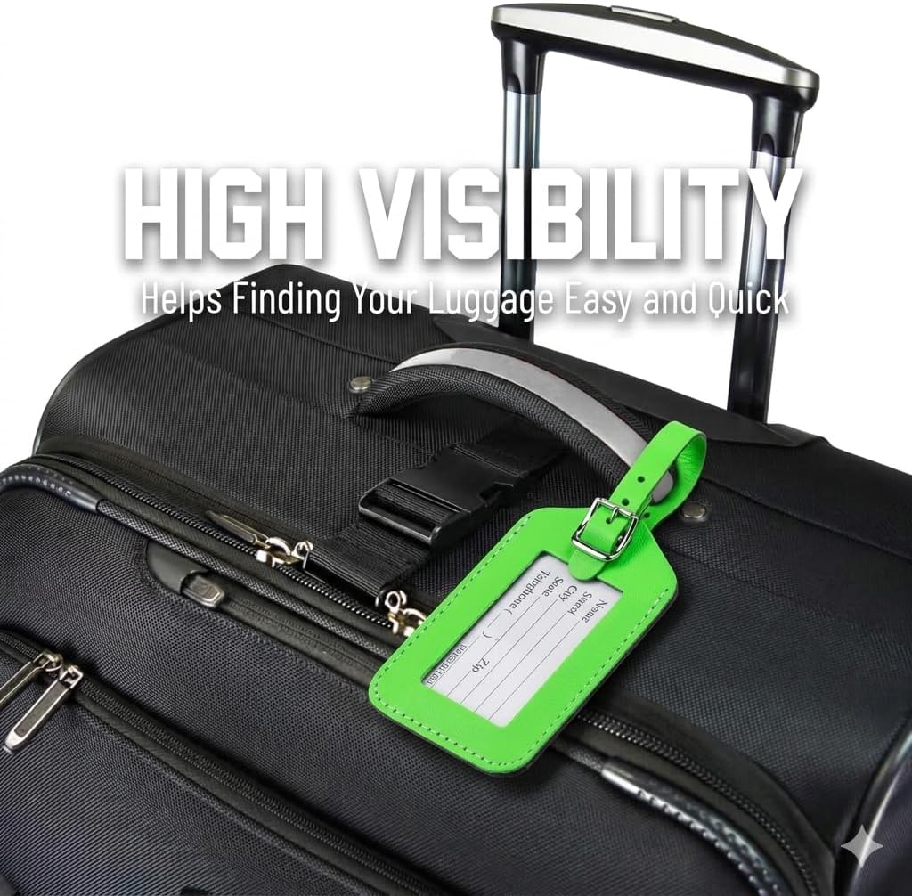 Lewis N Clark ID20GRNHT Rectangular Neon Luggage Tag - Green