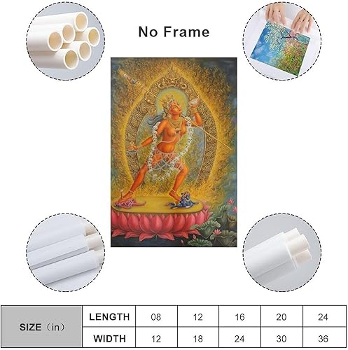 Miniatura 2 de Vajrayogini Thang Ga - Póster de arte religioso, pintura en lienzo, póster de arte de pared para dormitorio, sala de estar, decoración de 08 x 12