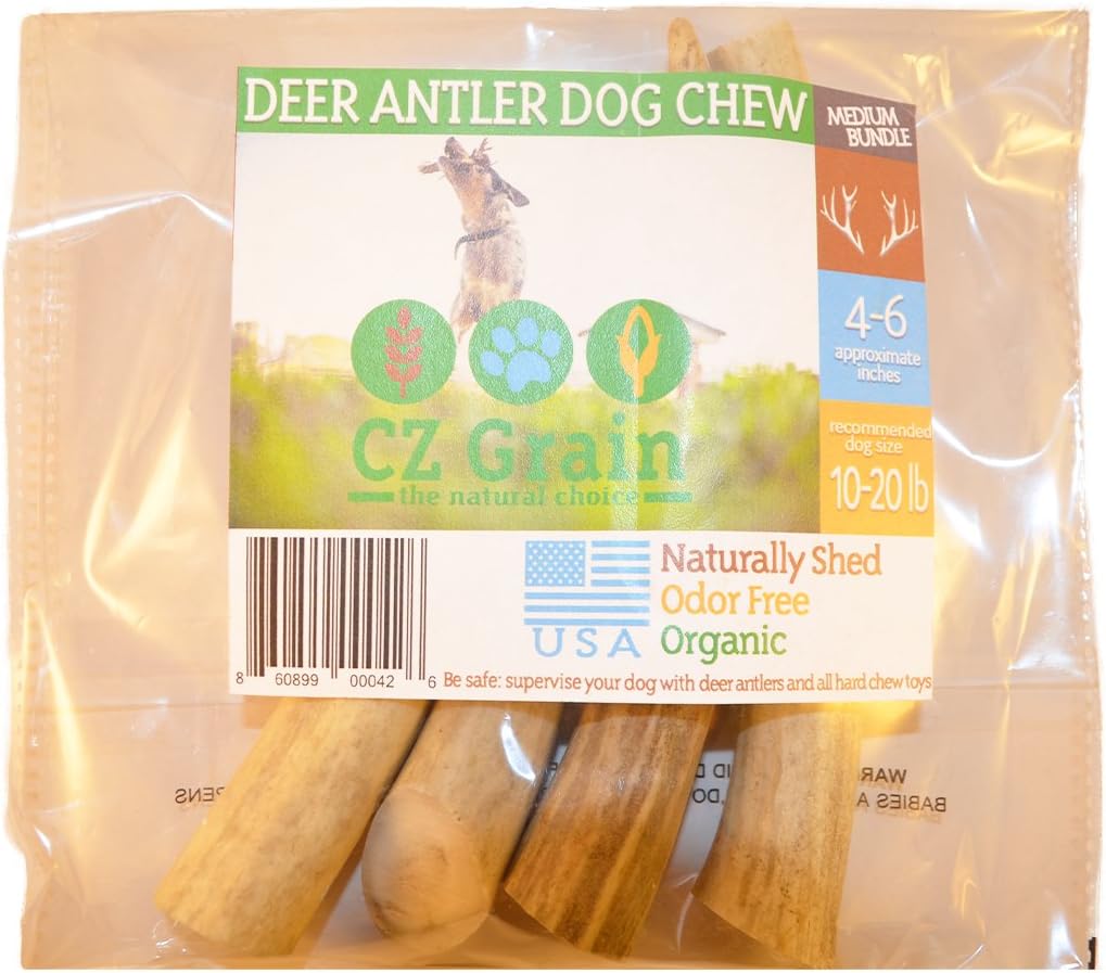 Pet Supplies CZ Grain Medium Grade A Deer Antlers for Dogs, Naturally