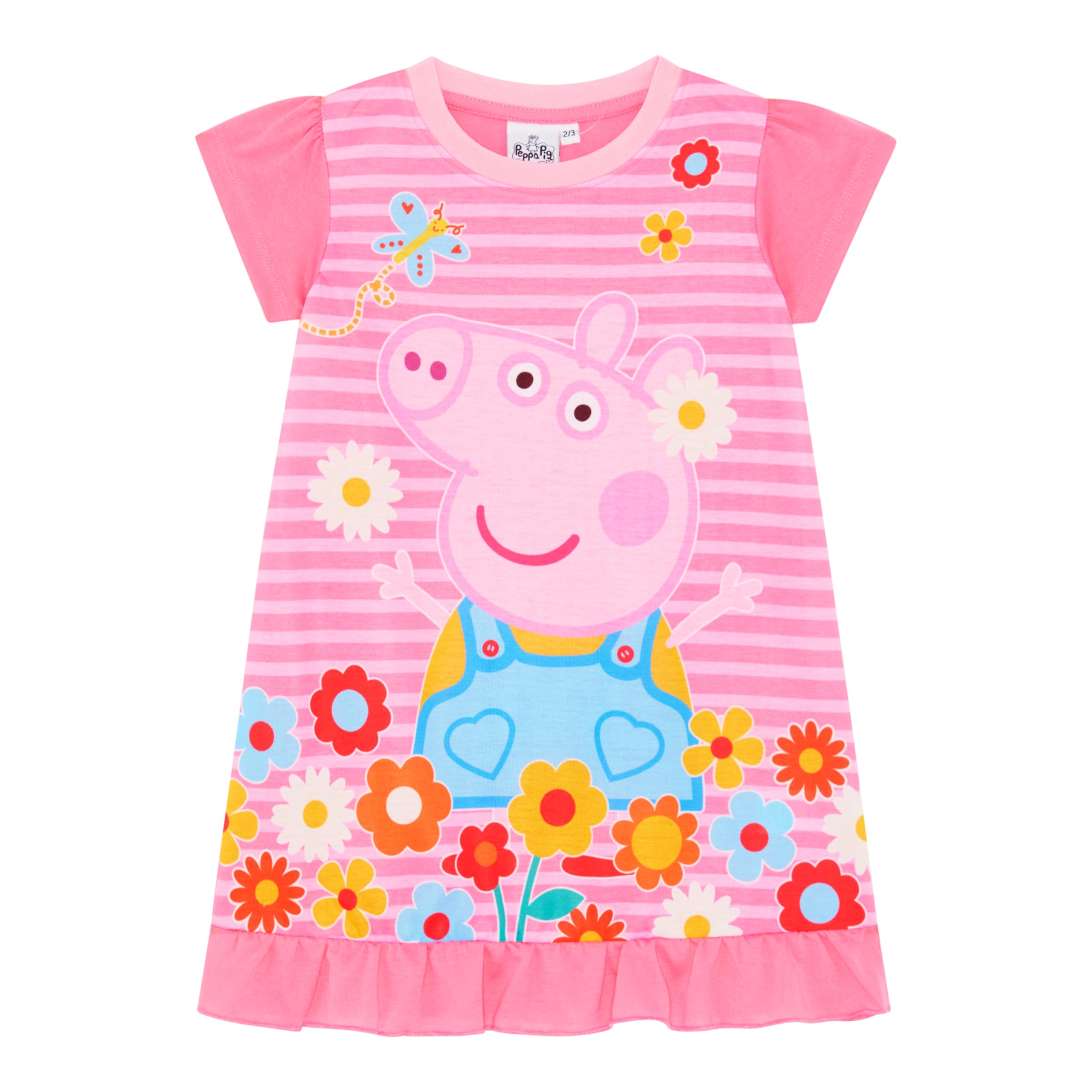 Peppa Pig Girls Flower Nightie/Nightdress 2-3 years Pink