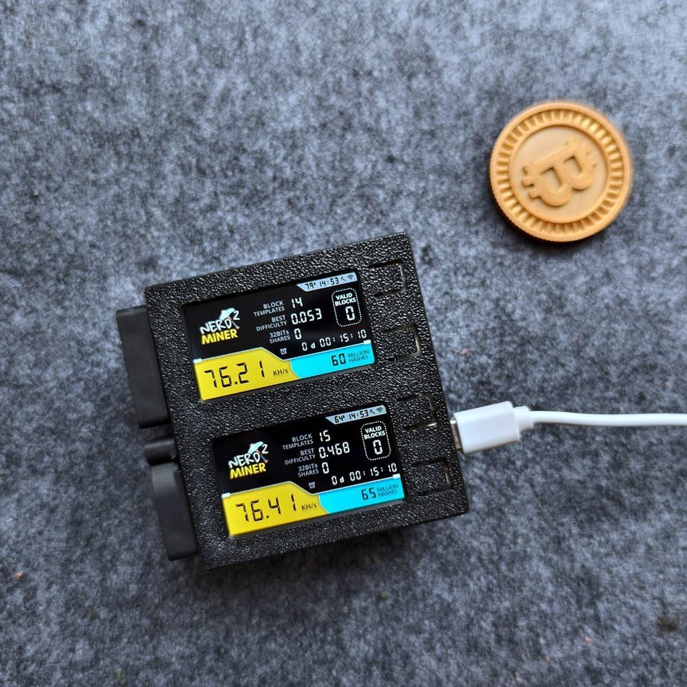 V2 DUO 156K/S デュアルスクリーン BTC ソロ宝くじマイナー ビットコインオタクマイナー ブラック Dynamic