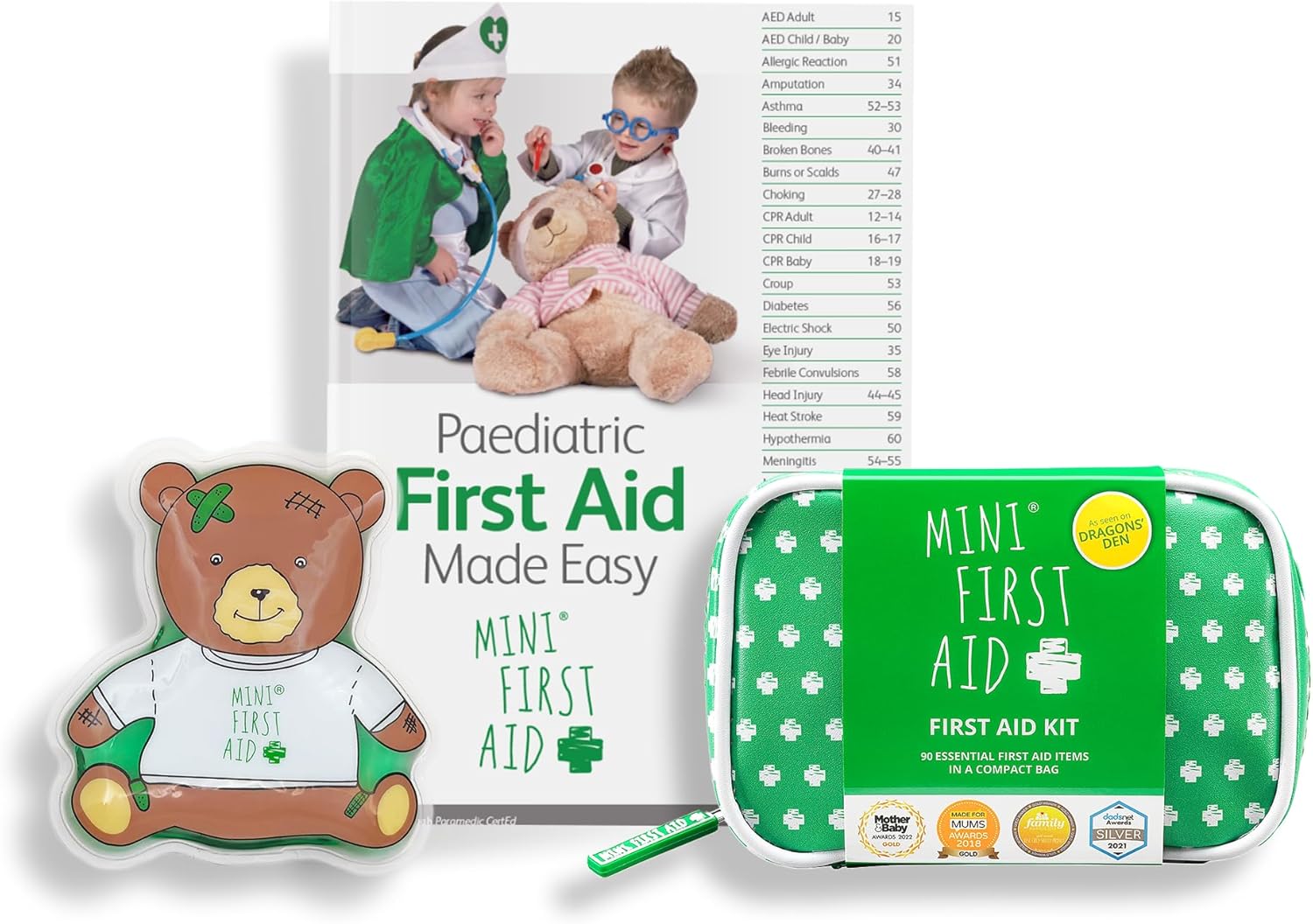 Baby Travel First Aid Kit — compact kit with plasters, thermometer, antiseptic wipes and essentials for holidays with babies