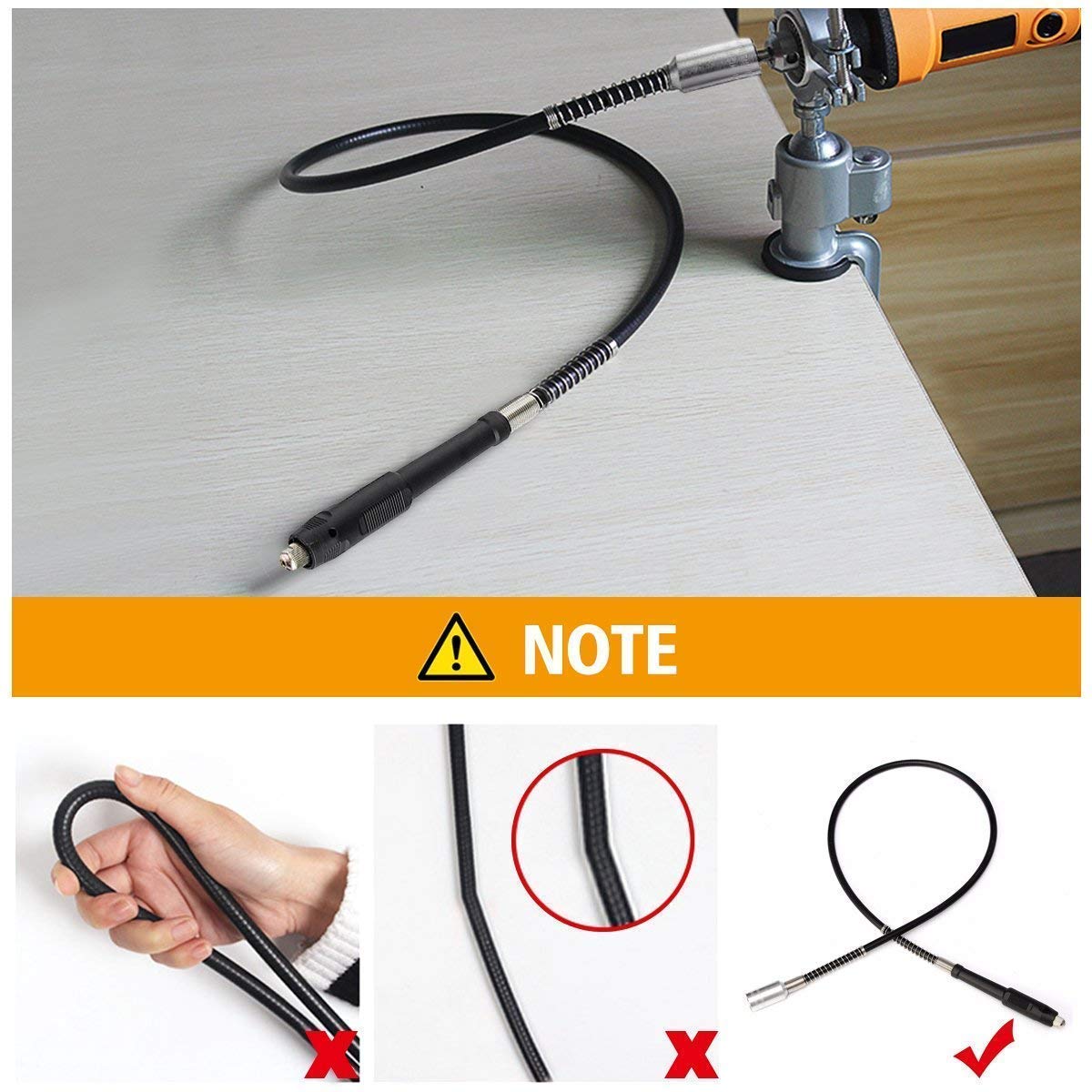 DIY Crafts Pattern No # 5, Black Silver B, 108cm * 2cm for Dremel 3000 4000 Electric Drill Rotary Grinder Tool Attachments Flexible Shaft Fits P (Pattern No # 5, Black Silver B) 3