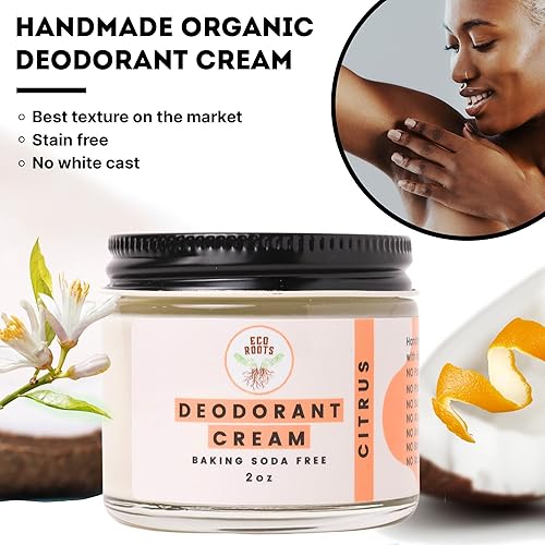 Vista 20 de ECO ROOTS Desodorante natural para mujeres y hombres Crema desodorante orgánica sin aluminio Desoderante saludable sin bicarbonato de sodio
