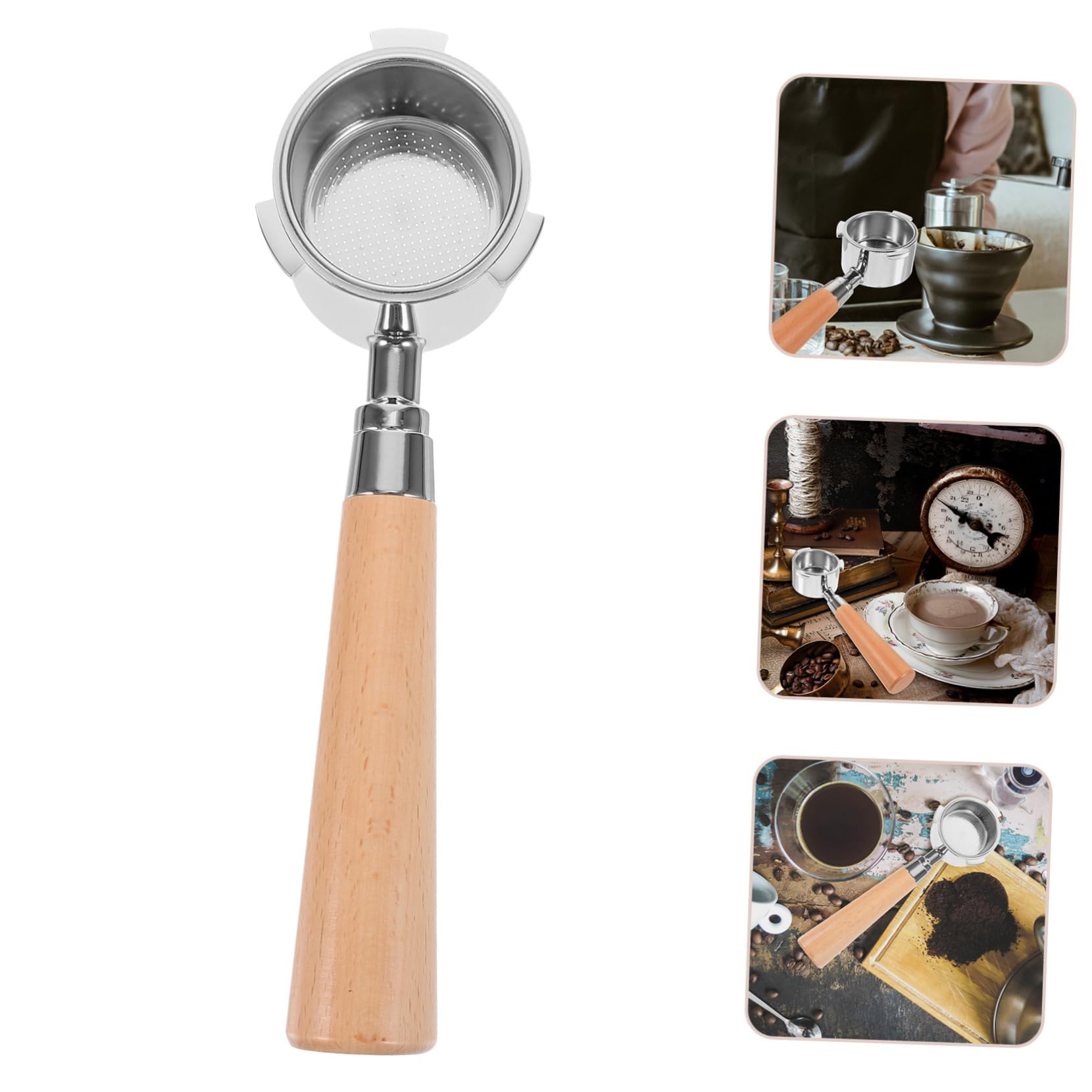 Portafiltro De Reemplazo Con Mango De Madera Portafiltro Sin Presión Para Cafetera Espresso Diseño Reutilizable y De Instalar