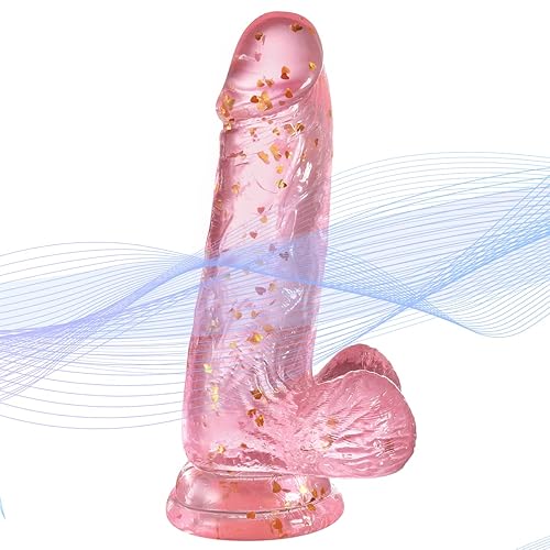 Realistic Dildos Feels Like Skin, Clear Dildo with Suction Cup for Hands-Free Play, Body-Safe Material and Adult Sex Toys for Women (pink, 7.9In*1.7in) - pink - 7.9In*1.7in