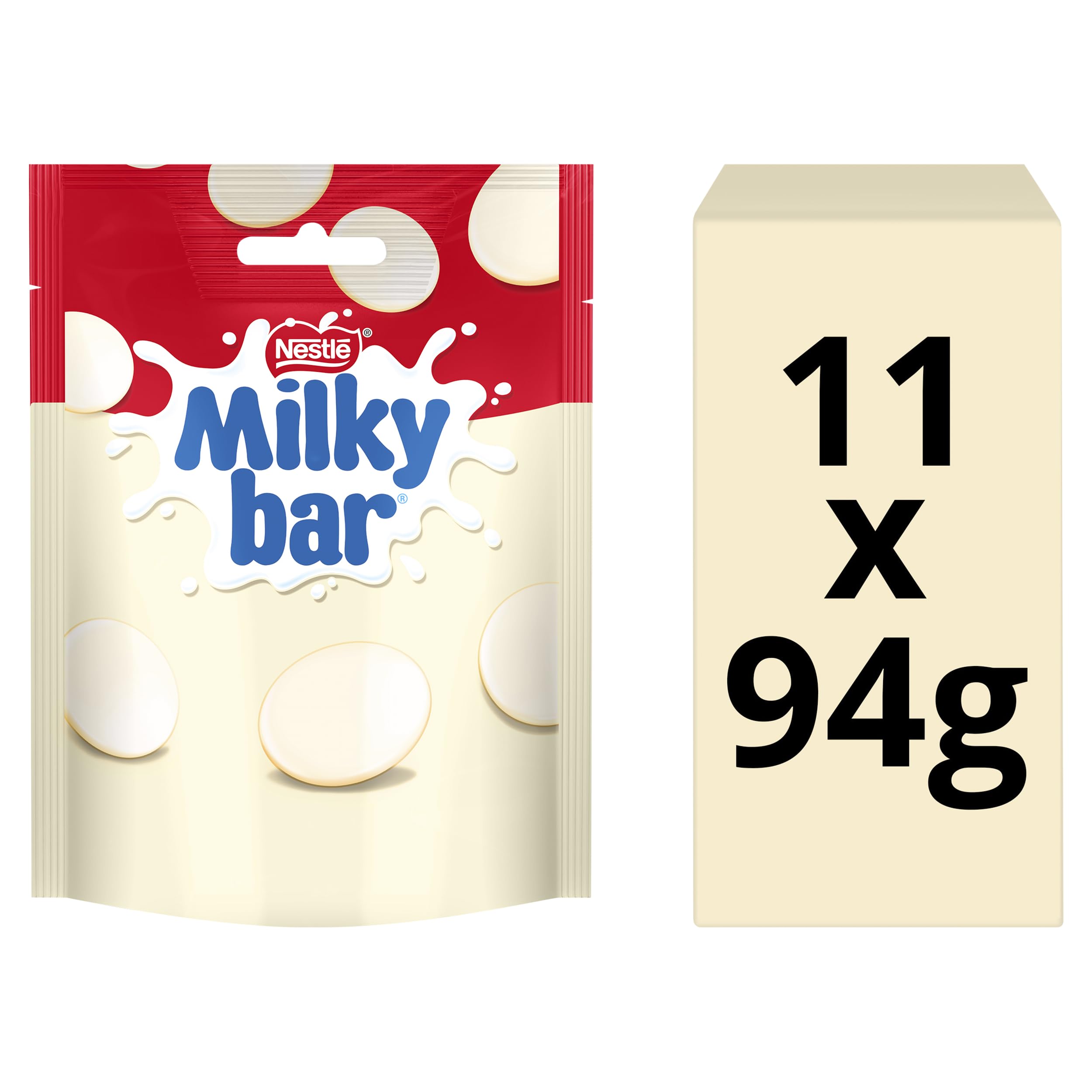 Milkybar White Chocolate Giant Bar Buttons Sharings Bags, 11 x 94 g 12g