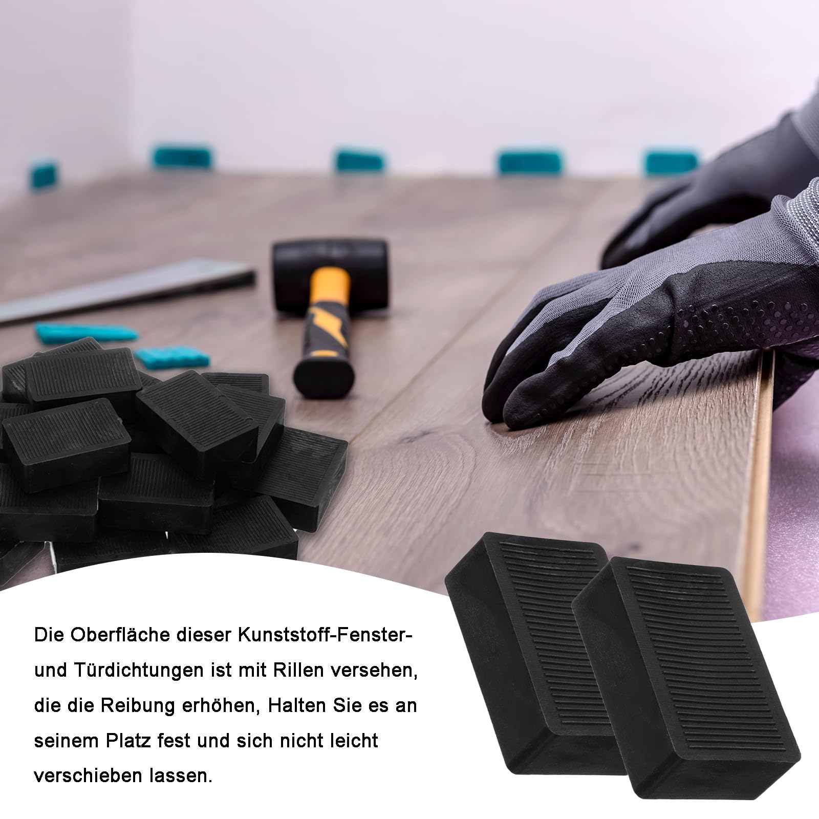Distanziatori in Plastica, 25 Pezzi Set di Distanziatori per Vetri in Plastica, 60 x 40 x 20 mm Distanziale per Piastrelle, Distanziale per Mobili Set, per Mobili, Porte e Finestre, Nero