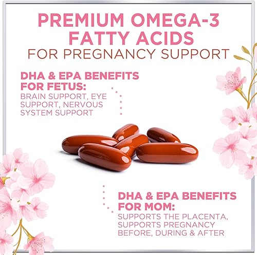 Miniatura 7 de Multivitamínico prenatal con ácido fólico y DHA, suplemento vitamínico prenatal, folato, omega 3, vitaminas D3, B6, B12 y hierro, vitaminas