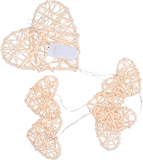 ibasenice Led Curtain String Lights Heart String Light Rattan Heart Shaped String Light Battery Operated LED String Lights with Battery for Bedroom Party Decoration Led Outdoor String Lights