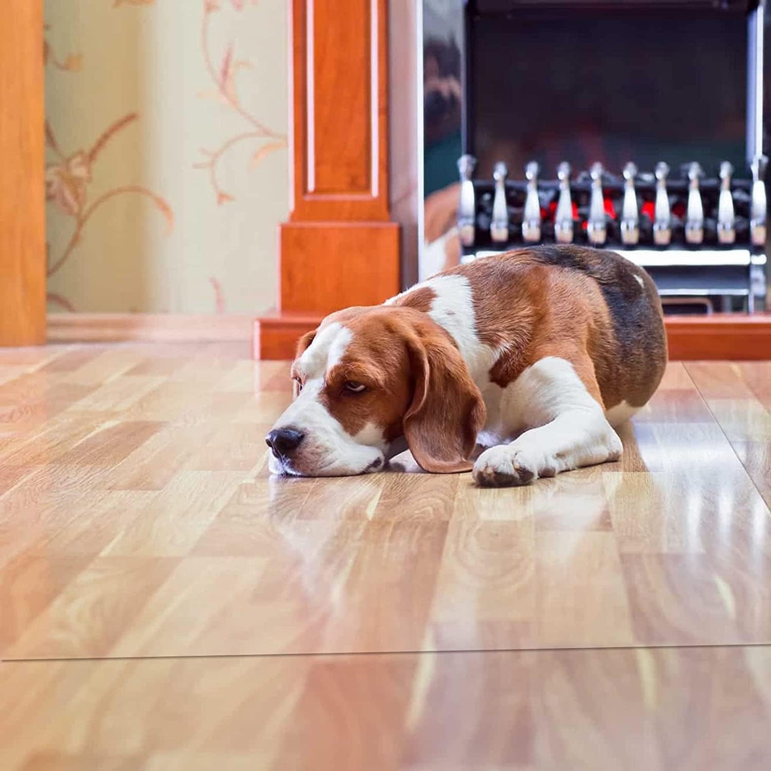 Non-Slip Waterproof Clear Carpet Protector Runner Rugs,Transparent Plastic Hardwood Floor Protector Mat for Pets/Child/Chair/Desk, Living Room Kitchen Balcony(0.6x4.5m/2x14.7ft)