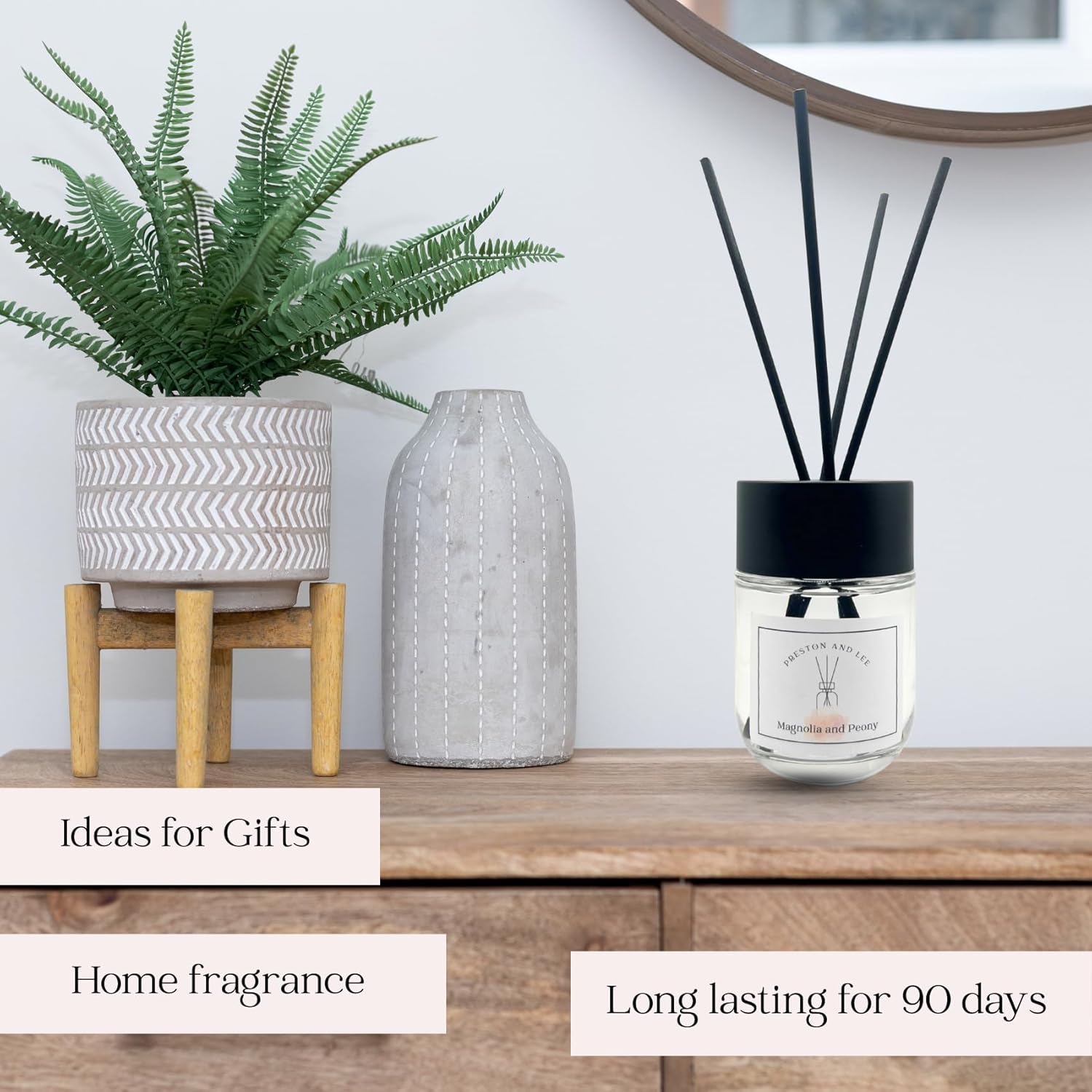 Reed Diffuser Set | 100 ml (3.4 fl oz) Magnolia and Peony Scent Reed Diffuser Set | Aromatherapy Diffusers | Reed Diffuser Oil for Home and Spa Fragrance - Image 6