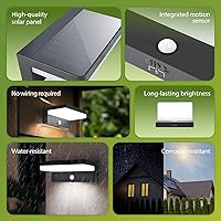 Vista 2 de Philips Solar Motion Sensor Outdoor Wall Light, 3 Lighting Modes, 5000K IP54 Waterproof, Solar LED Light for Garage, Yard, Porch