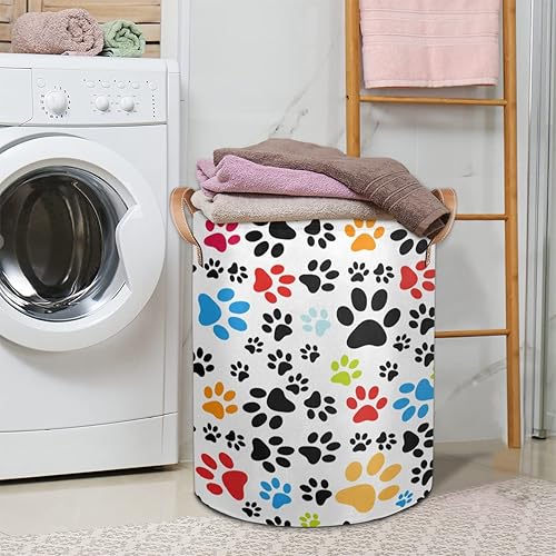 Miniatura 2 de Cat Dog Paws 20.8" Tall Laundry Basket Hampers Colorful Foldable Laundry Storage Bin Cesta De Lavanderia Laundry Hamper Basket for Bathroom Bedroom