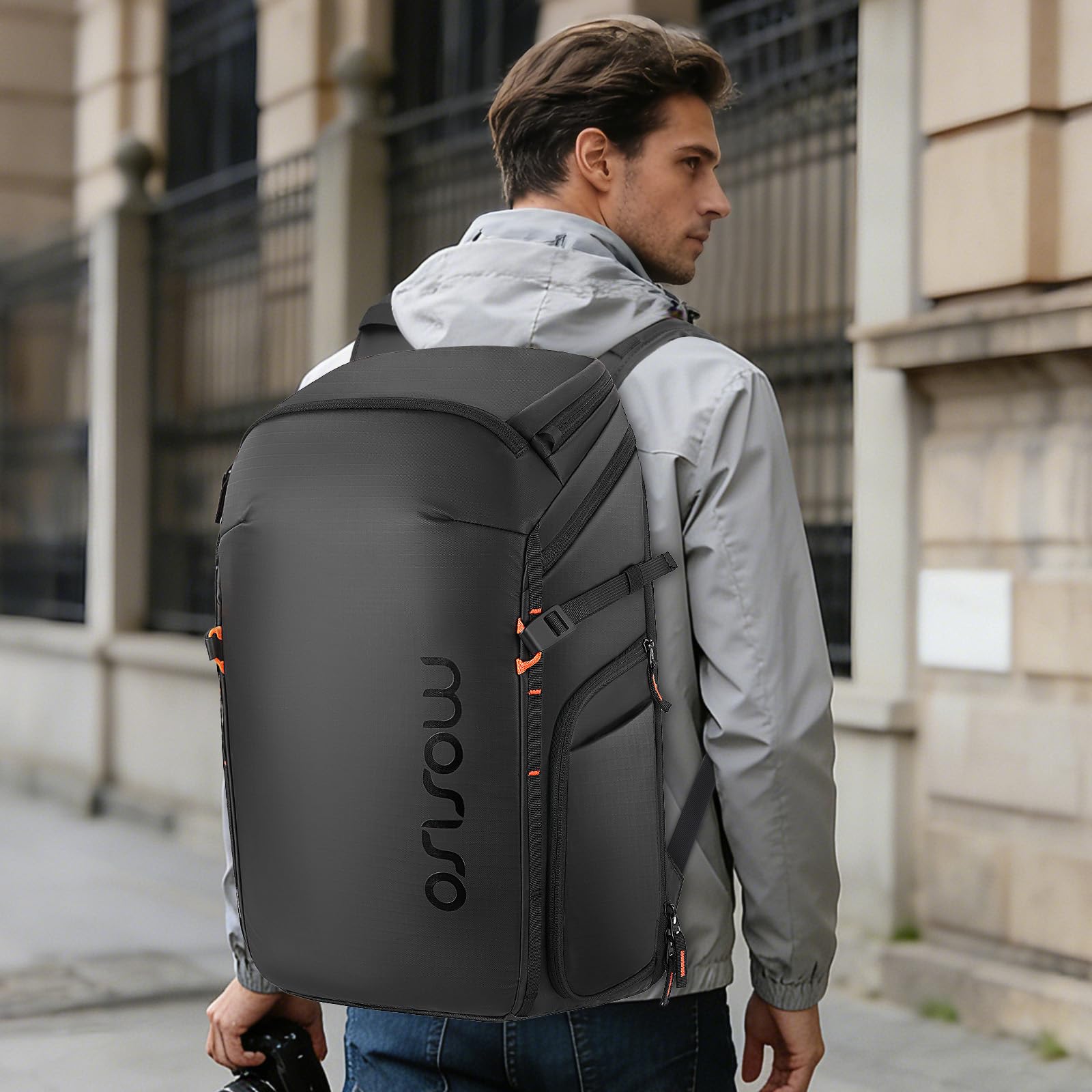 MOSISO Kamerarucksack, DSLR/SLR/Spiegellose Foto Kameratasche Wasserdichte Hartschale Hülle mit Stativhalterung&15-16 Zoll Laptopfach und Regenschutz Kompatibel mit Canon/Nikon/Sony, Schwarz