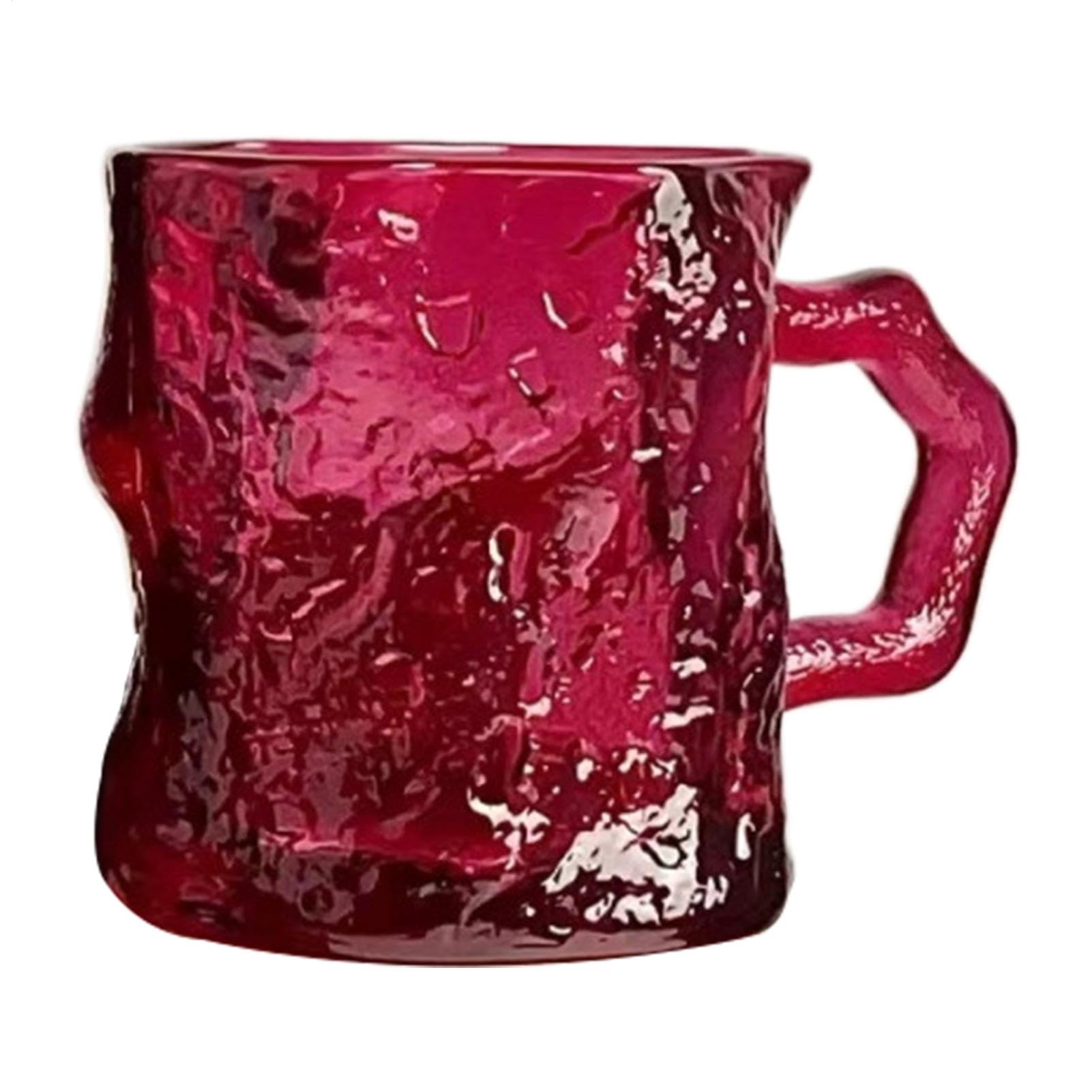 Glass Mugs - Cocktail Mugs | Beverages Cup | Milk Cup | Versatile Design Travel Coffee Tea Handle Cups for Drinking | Elegant Aesthetic Crystal Whiskey Glasses for Cafe, Hotel, Restaurant