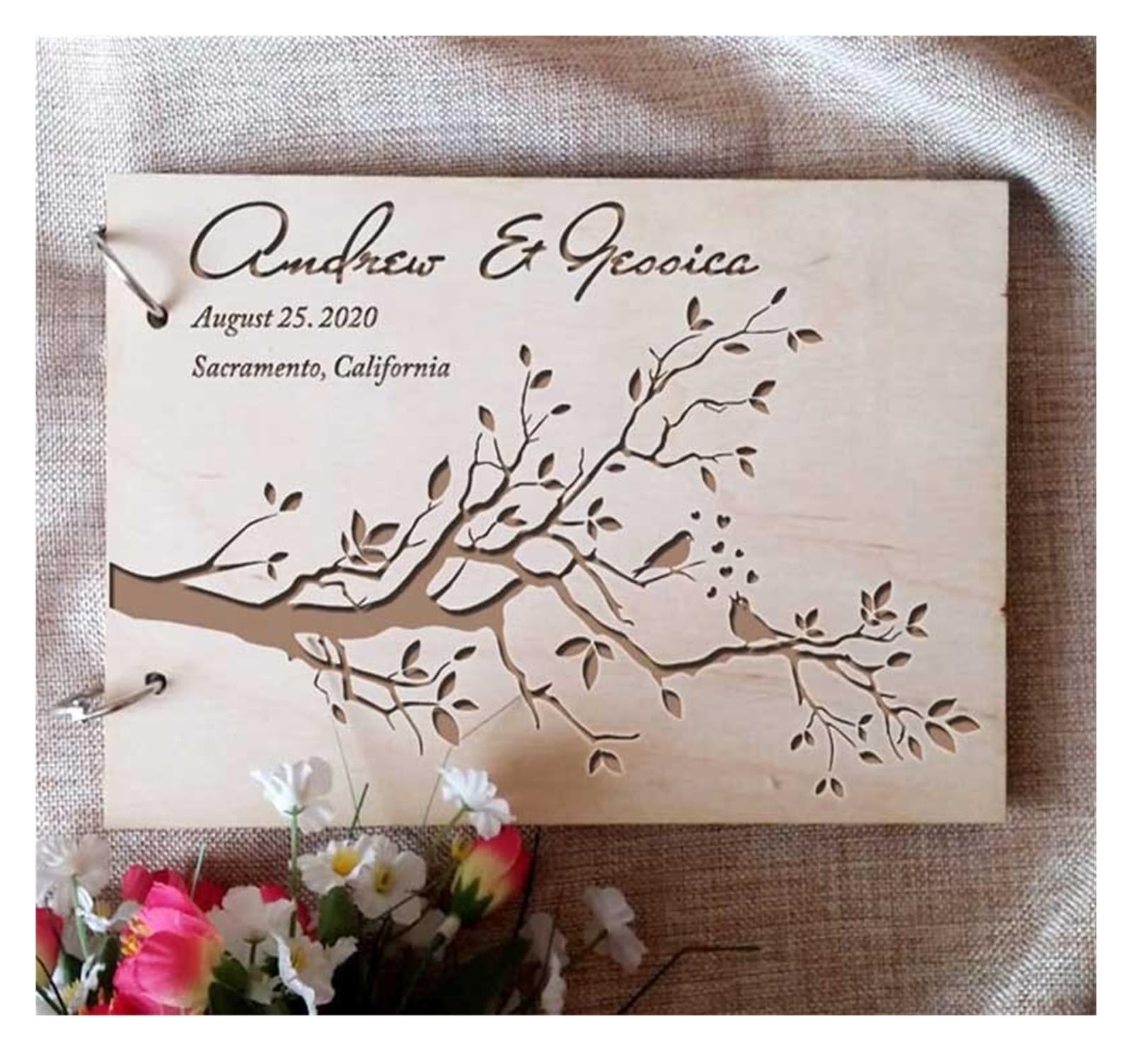 Libro Firmas Boda Libro de visitas Boda rústica Madera