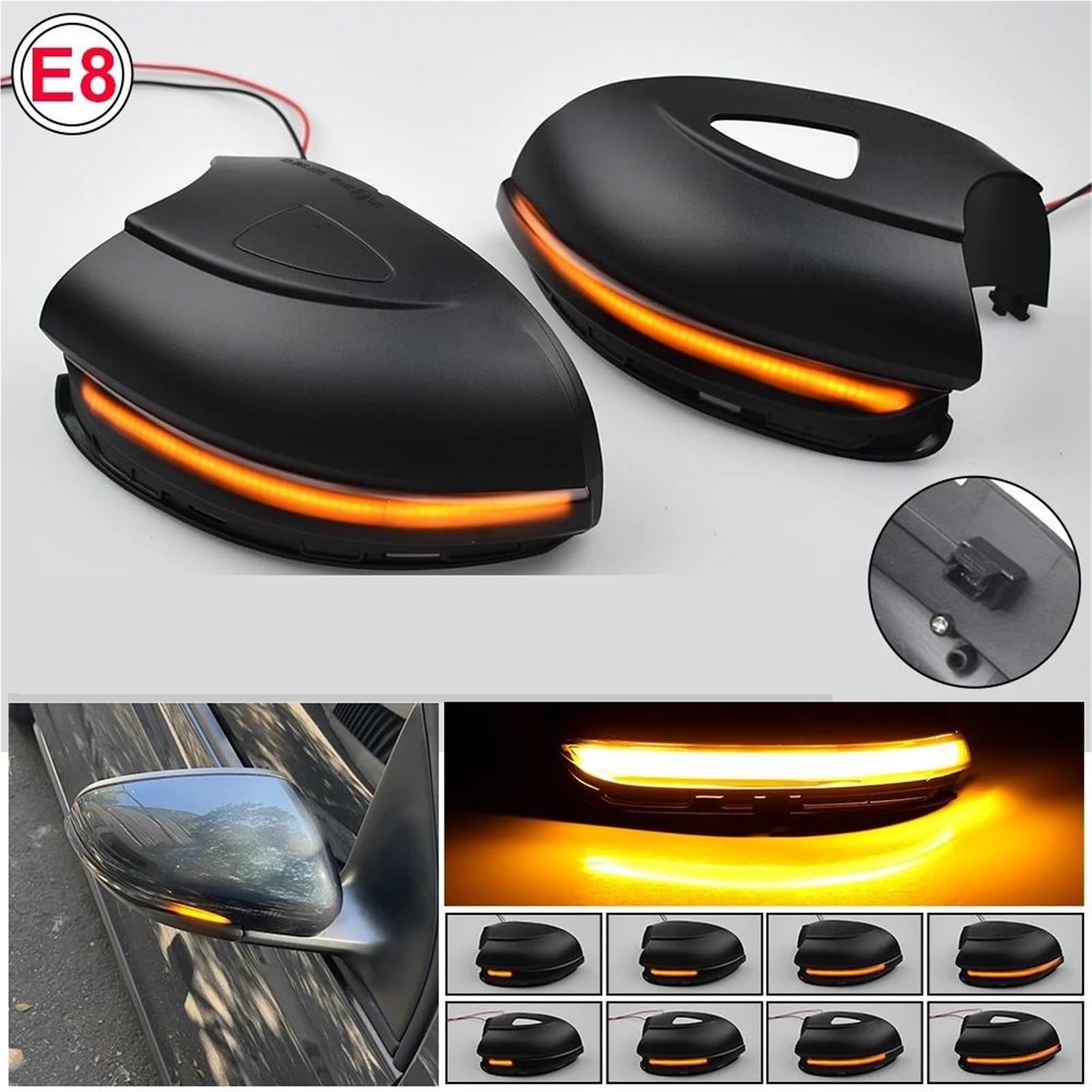 Genérico Intermitente Lateral Para VW para Golf 6 MK6 para GTI R20 para Touran coche luz LED de intermitente dinámica espejo retrovisor intermitente indicador(With holes)