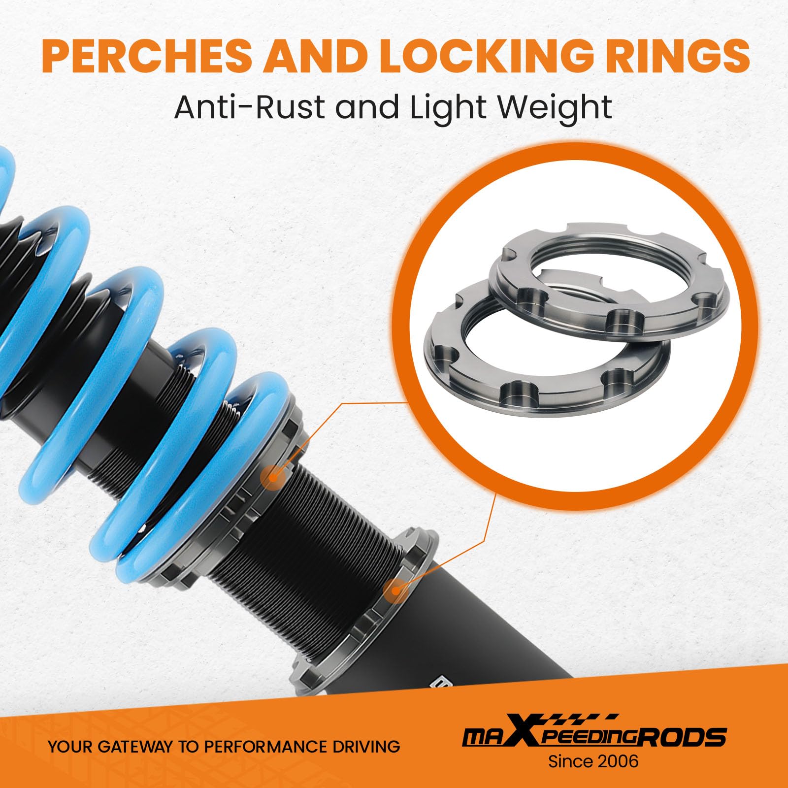 maXpeedingrods Kit de suspension Coilovers Racing pour BMW E46 3 Series & M3 99-05