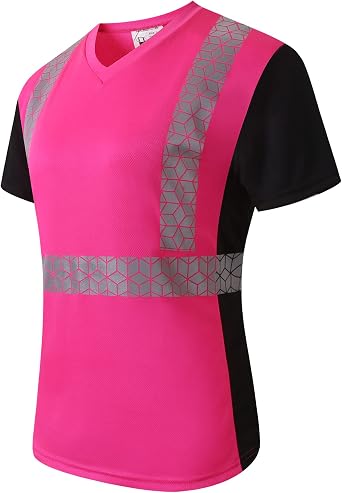 Women Safety Shirt,High Reflective T Shirt for Woman with Unusual Reflective Pattern,Short Sleeve Breathable