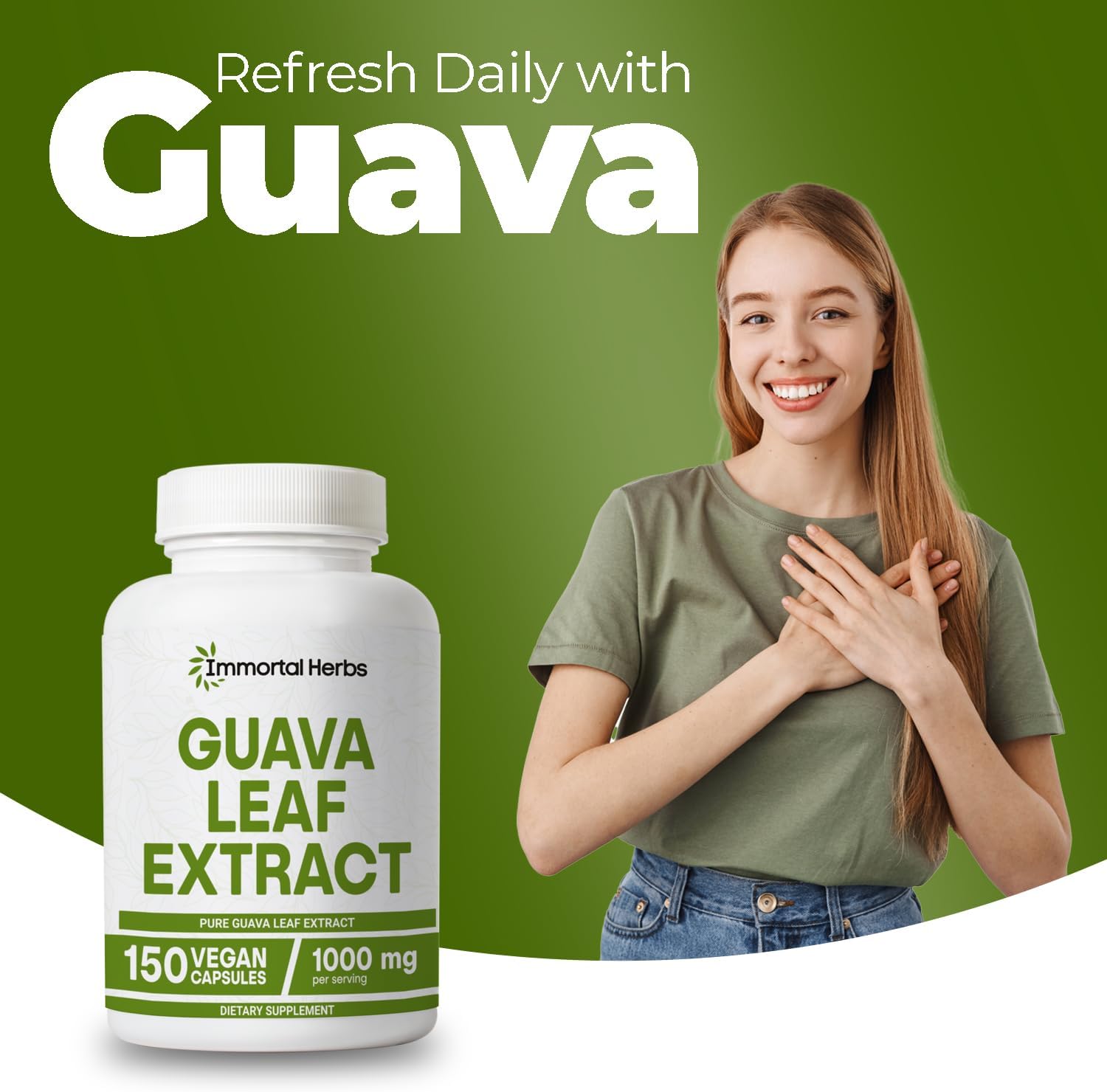Guava Leaf Extract 1000mg, 10:1 Extra Strength, 150 Pills, Non-GMO & Gluten-Free Guava Extract Capsules for Women and Men - Image 7