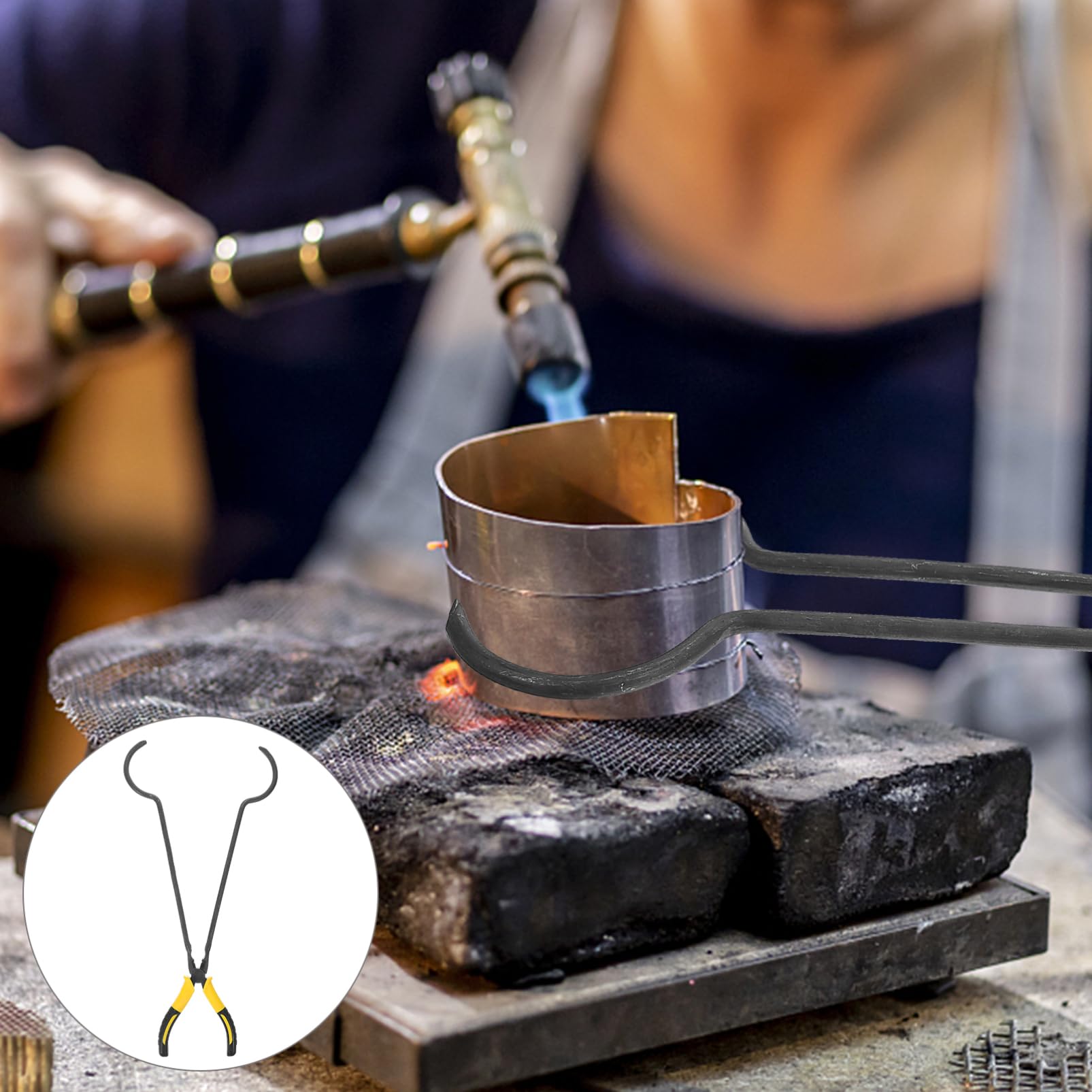 ULTECHNOVO 3 Pz Pinze da crogiolo misuratore attrezzo elettrico auto mano pinze multifunzione pinzette da laboratorio attrezzi utensili morsetto in fusione d'oro pinza crogiolo ferro da stiro