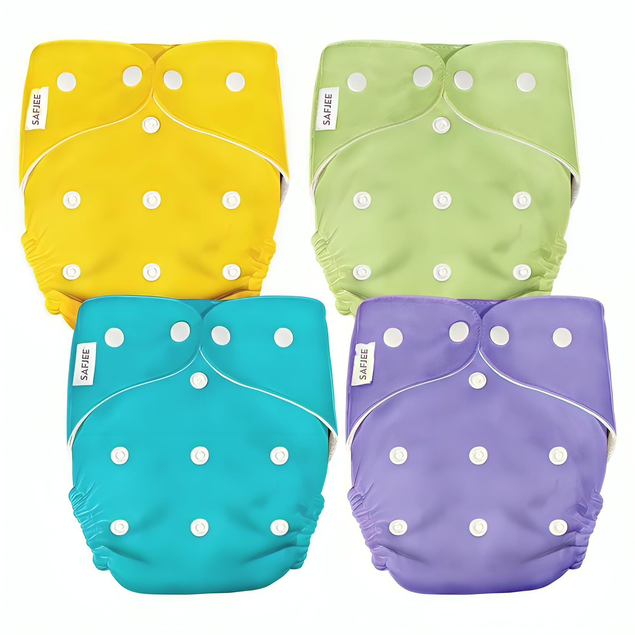 SAFJEE Baby Cloth Diapers 0 To 3 Years | Side Leakage Proof Washable Reusable Diaper For New Born Baby|Freesize, Reduces Rash,|Stay Dry & Lasts up to 3Hrs| (4 diapers (4 insert Pad))-image-20