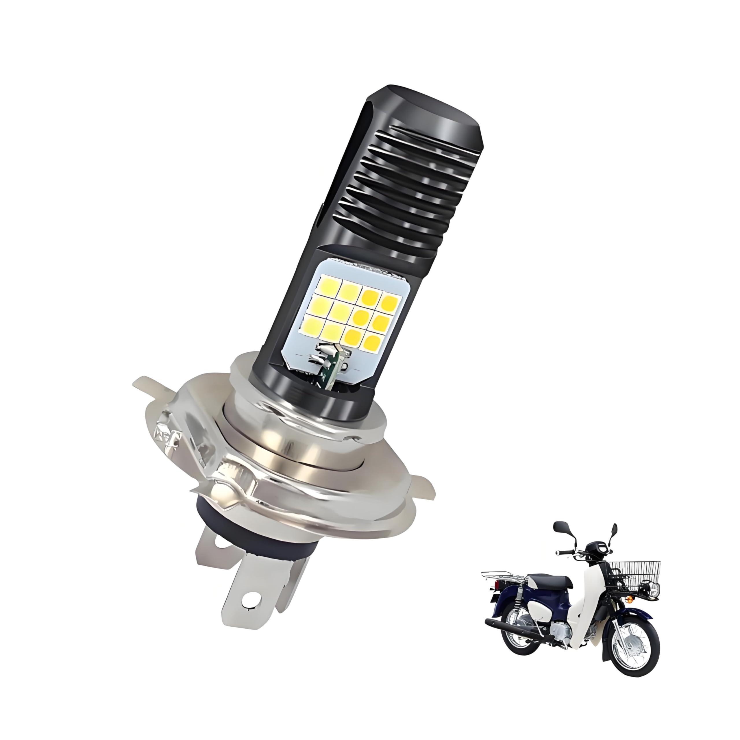 Amazon | H4/HS1 バイク用 LEDヘッドライト Hi/Lo切替 1800lm 6500K