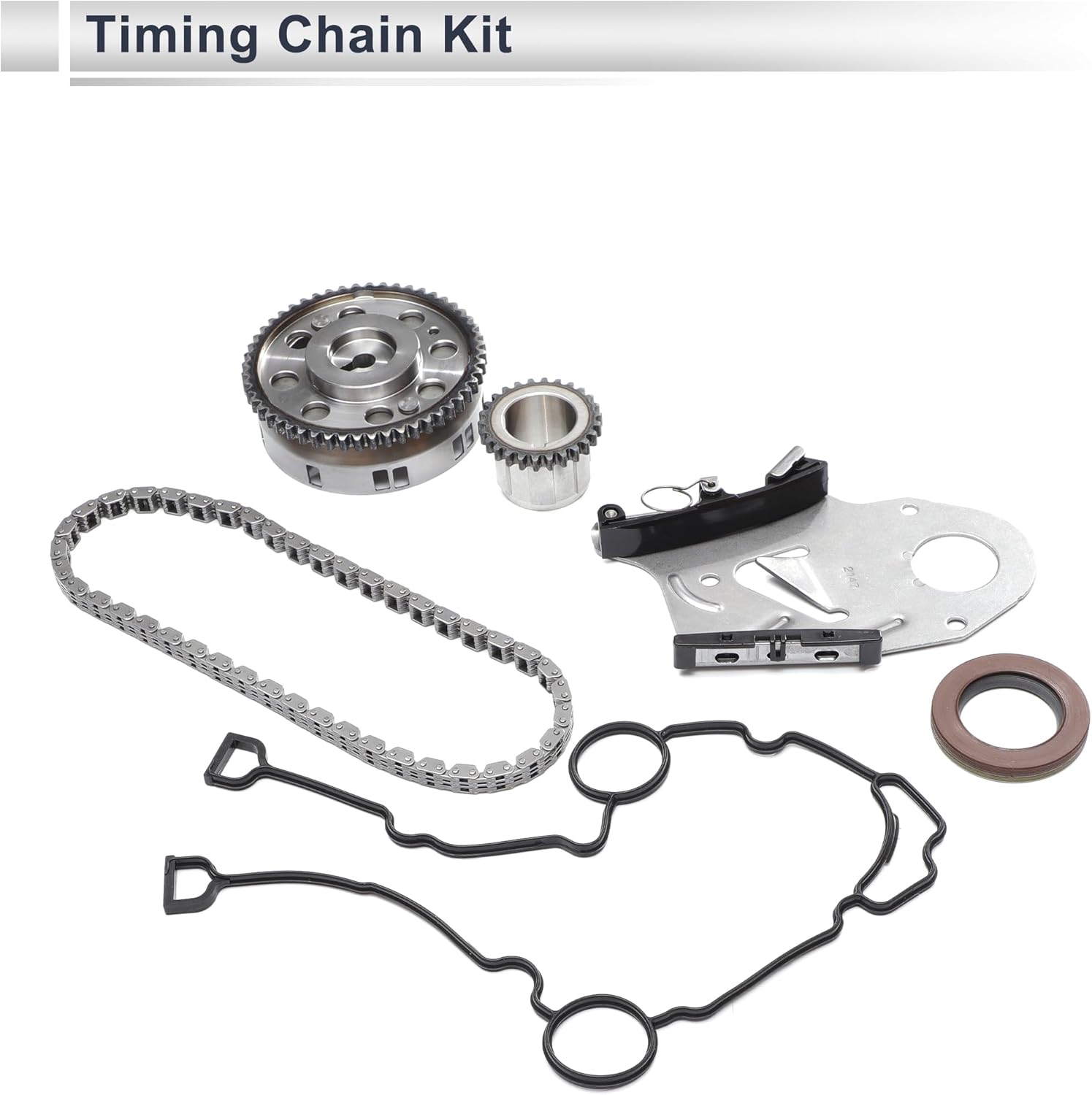 Timing Chain Kit for Chrysler 5.7l V8 Hemi Mds Engine Long-lasting Sealing Tensioner Rail Sprocket Metal,Rubber 1 Set