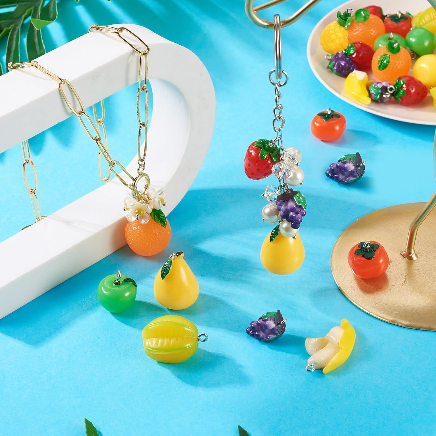 Resin Fruit Vegetable Charms Assorted 3D Vegetable Fruit Pendants Imitation Food Charms for DIY Crafts Necklace Earring Keychain Jewelry Making - Image 3