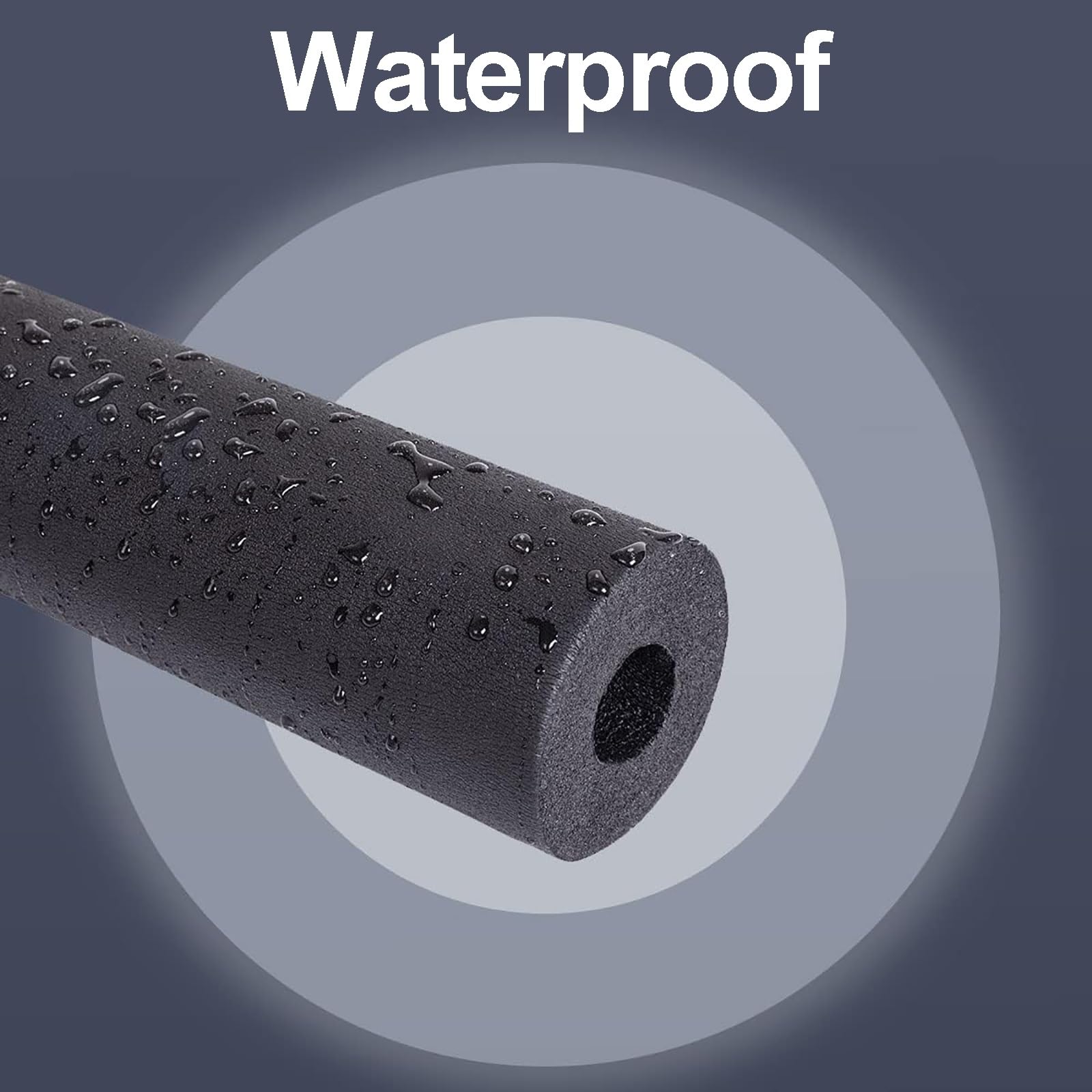 Tubo De Espuma De Aislamiento De Tuberías,Aislamiento Térmico Para Tubería 1.7m Largo,Tubo De Aislamiento,Manguera Aislante De Caucho Espuma Anti-colisión Fundas,Para Soporte De Agarre ( Color : Black