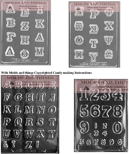 Amazon Co Jp ギリシャ文字 ローマ文字 チョコレートキャンディと数字と文字 チョコレートキャンディ型 成形説明書付き ホーム キッチン