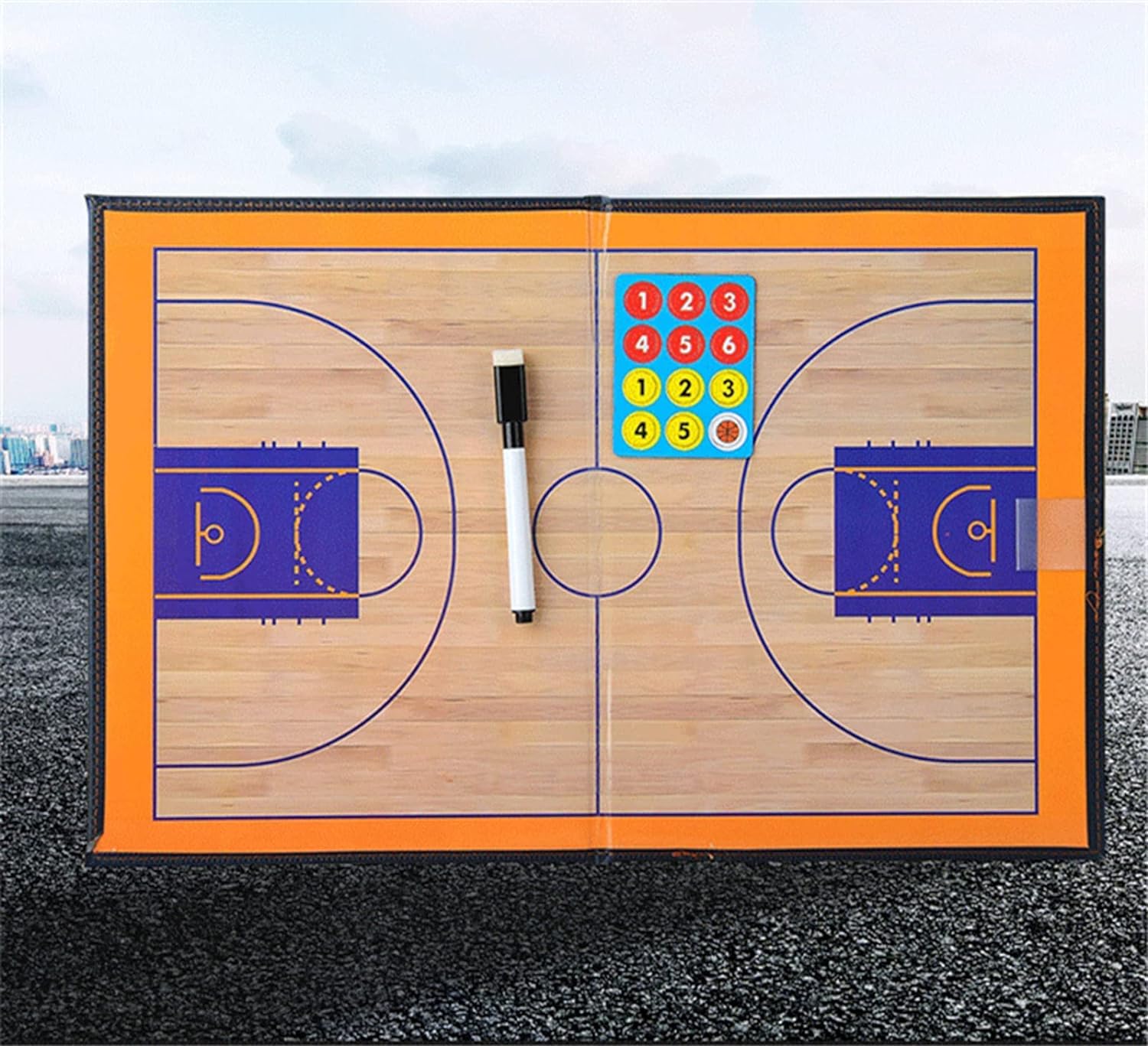 Pizarra Baloncesto Entrenador CREADY con Imanes Lapiceros Carpeta Tactica