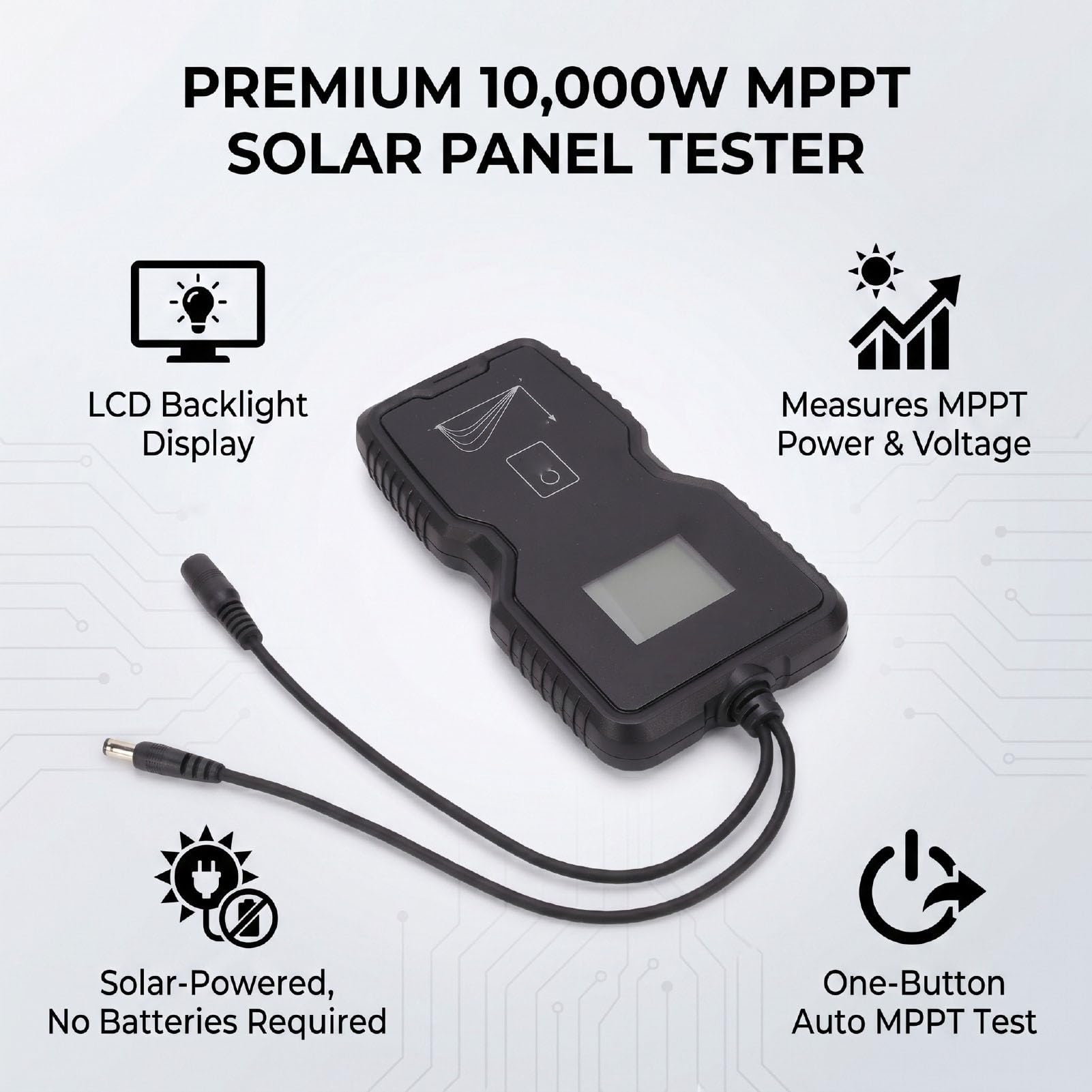 PUSOKEI Probador de Paneles Solares 10000W MPPT Multímetro Fotovoltaico