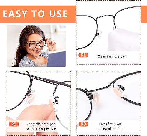 Miniatura 7 de 48 pares de almohadillas de espuma suave para la nariz, autoadhesivas, antideslizantes, almohadillas nasales delgadas de 0.039 pulgadas para lentes,