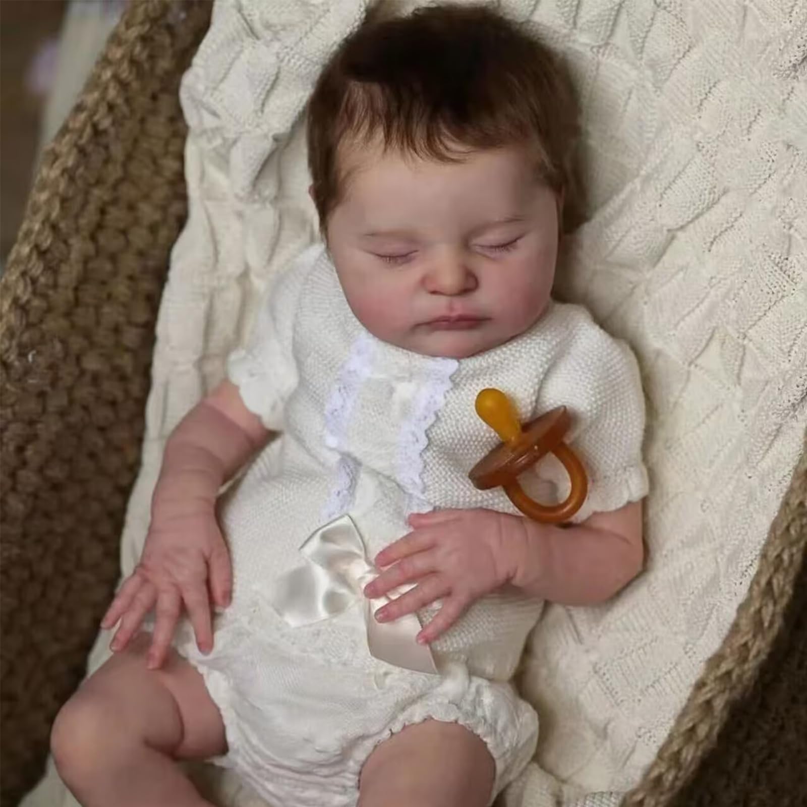 20 Pulgadas Muñeca Reborn Realista bebé Dormido de 50 cm, Cuerpo Relleno de algodón, muñeca de recién Nacido con Ojos Cerrados, Juguete de rol y Pieza de colección para niños a Partir de 3 años