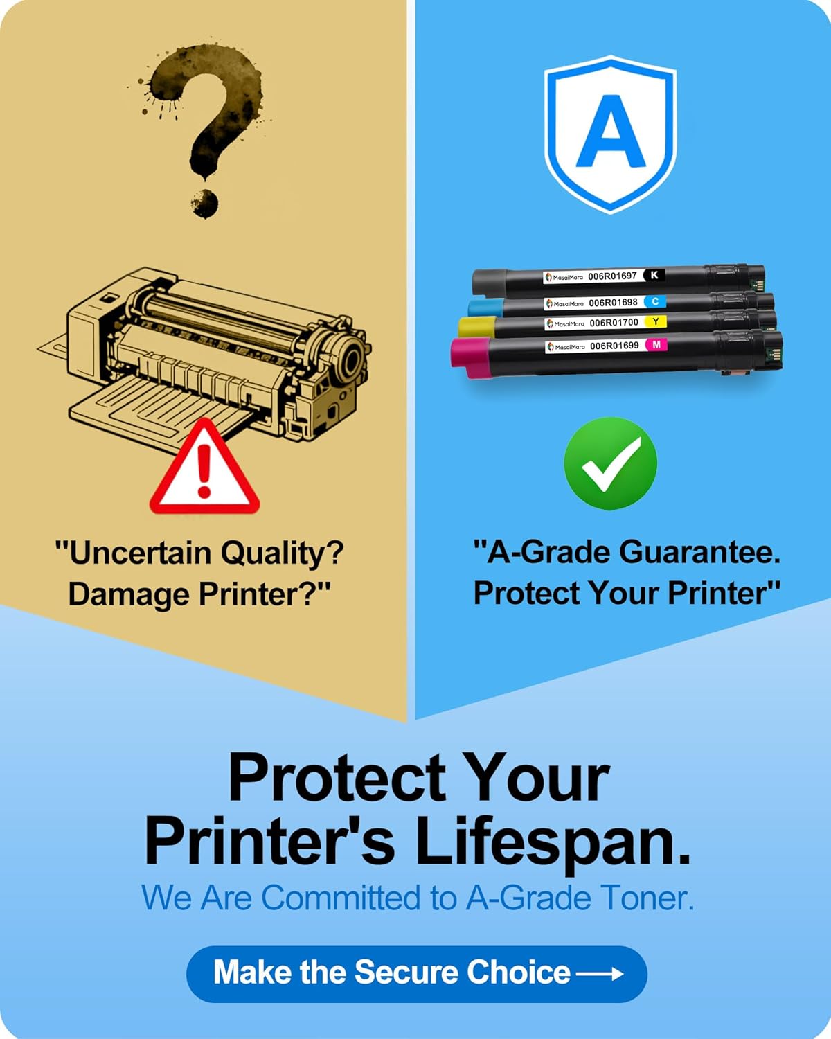 MasaiMara Premium Formula | C8030 C8035 C8045 C8055 C8070 Compatible High Yeild Toner Cartridge for Xerox AltaLink C8030 C8035 C8045 C8055 C8070 Printer | 006R01697 006R01698 006R01699 006R01700