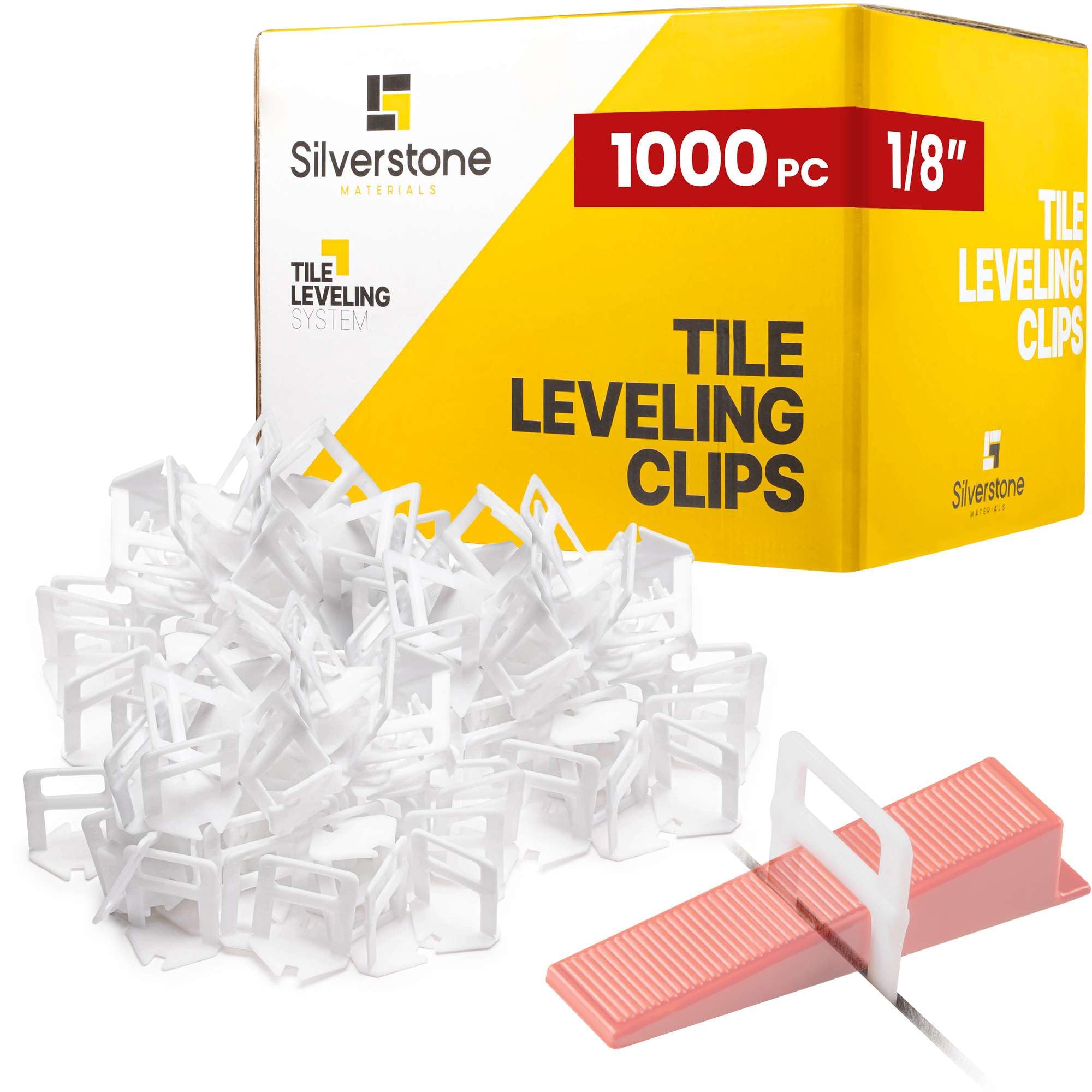 Sistema de nivelación de azulejos de 1000 piezas con clips de nivelación de azulejos de 3 mm, ahorra tiempo para una instalación perfecta y precisa de azulejos de cerámica, obtén resultados