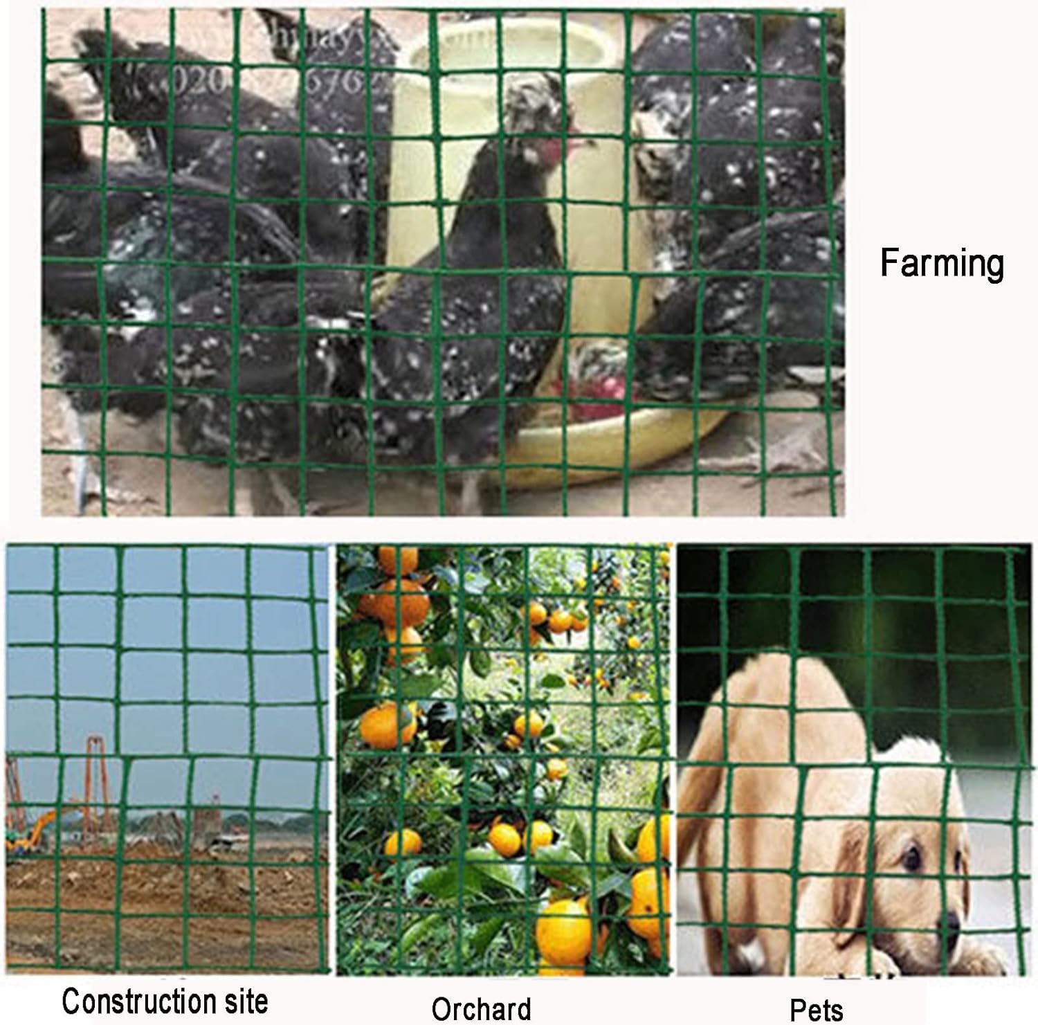 Rete per pollame da 3 cm - Recinzione agricola Pieghevole e tagliabile per Giardini e frutteti (1,5x18 m)
